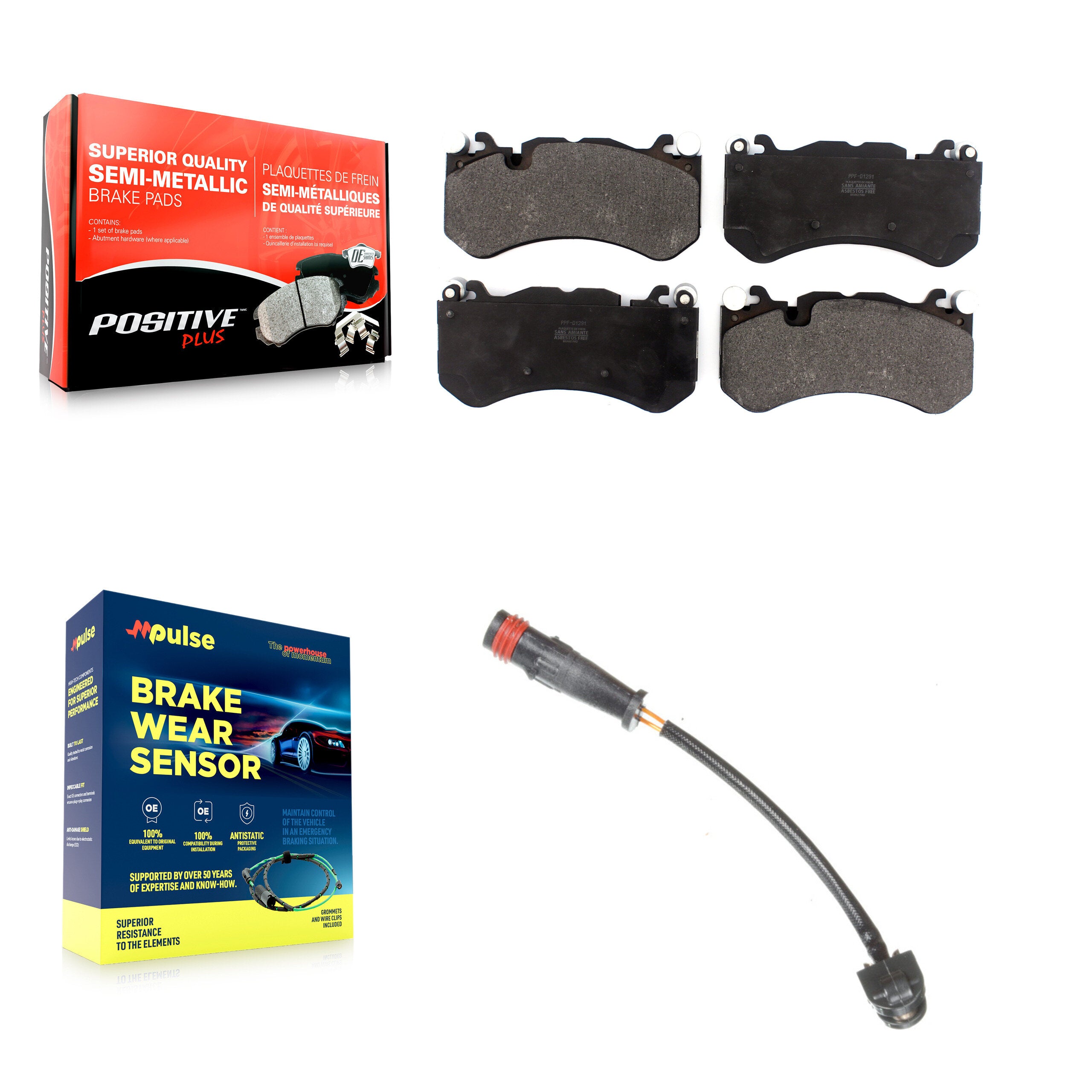 Positive Plus KPW-100636 Disc Brake Pad for 2007-2021 Mercedes-Benz C63 AMG S, Mercedes-Benz C63 AMG and More - Front