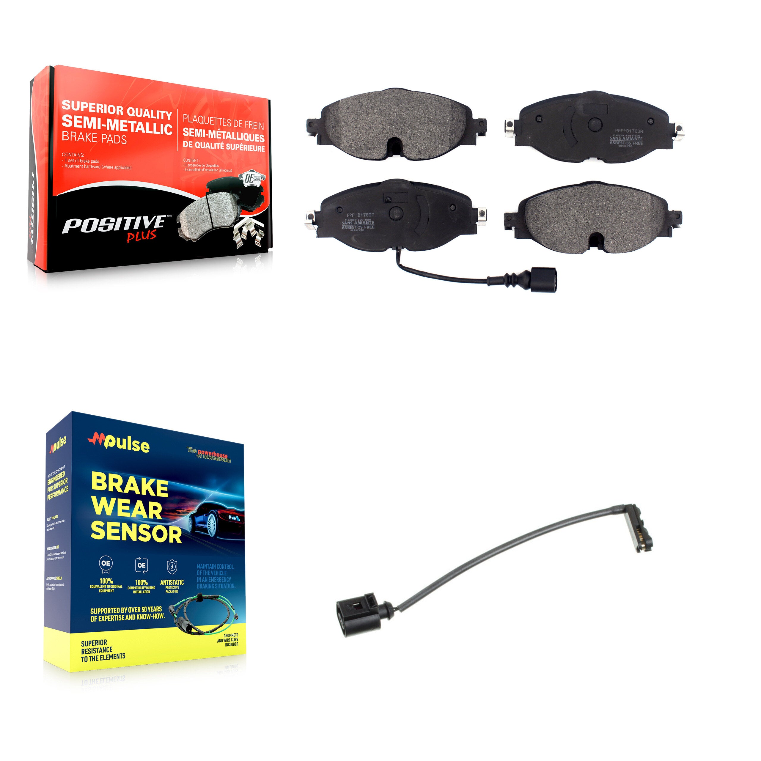 Positive Plus KPW-100658 Disc Brake Pad for 2016 Audi TT Quattro - Front