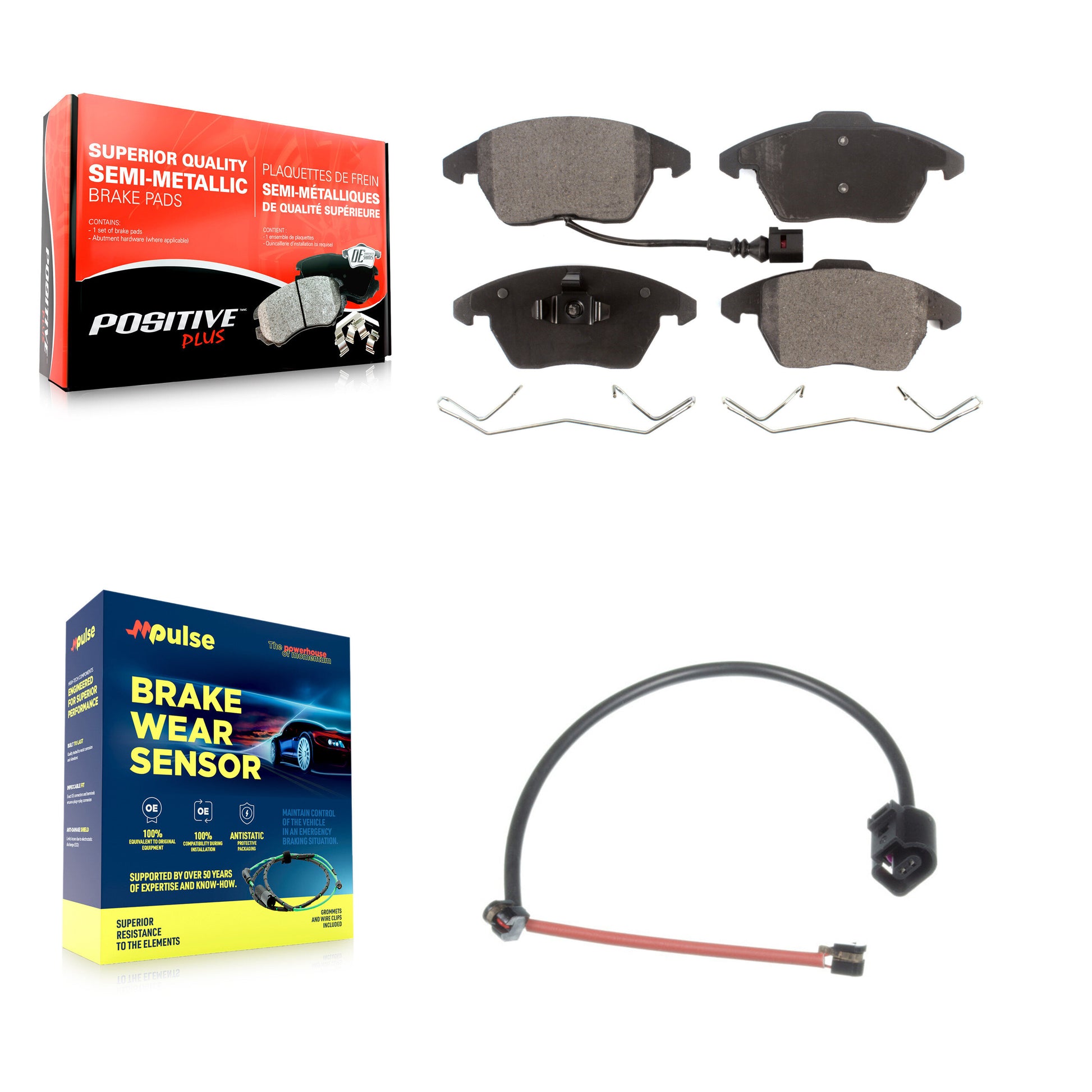 Positive Plus KPW-100668 Disc Brake Pad for 2012-2013 Audi TT Quattro - Front