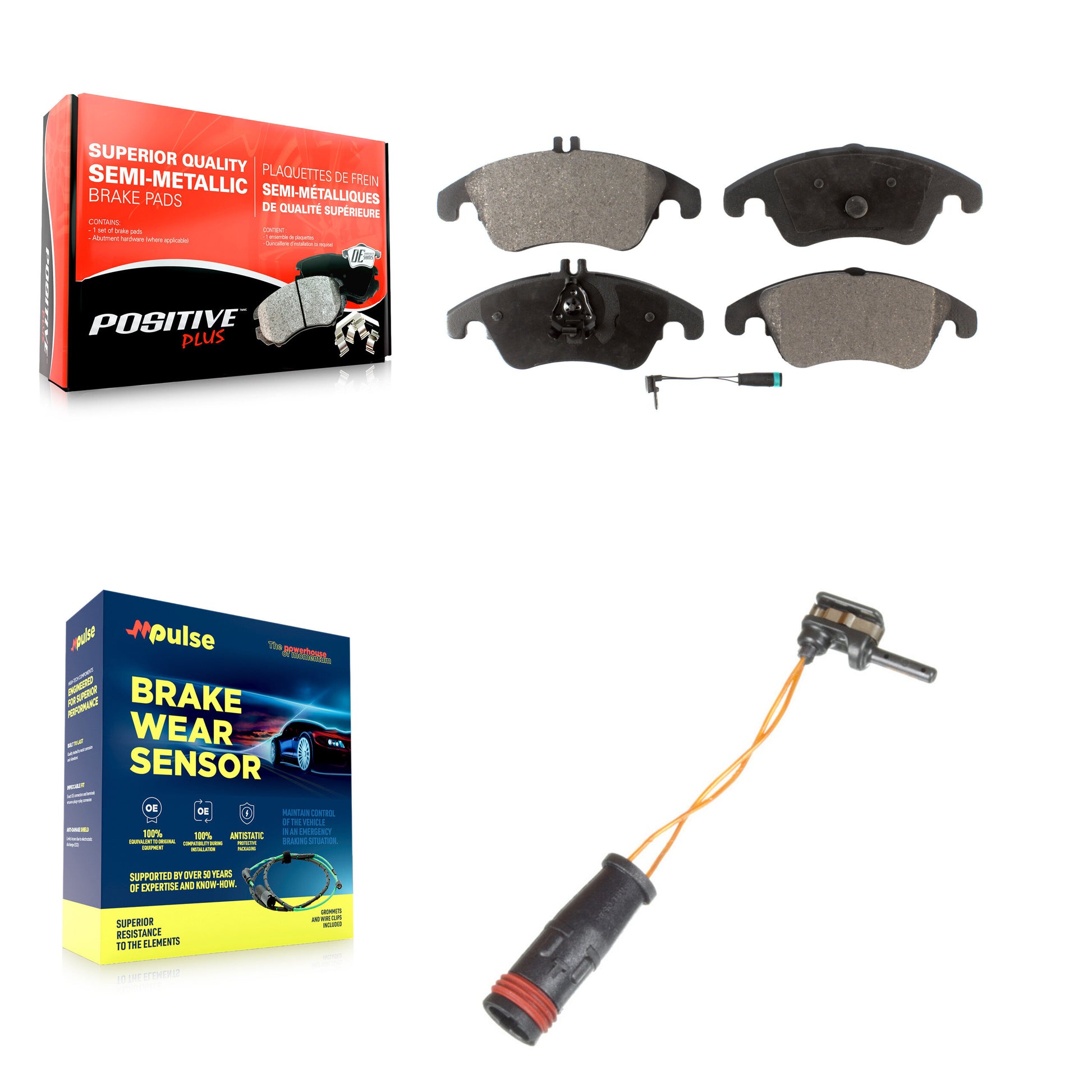 Positive Plus KPW-100695 Disc Brake Pad for 2008-2020 Mercedes-Benz SLC300, Mercedes-Benz E400 and More - Front
