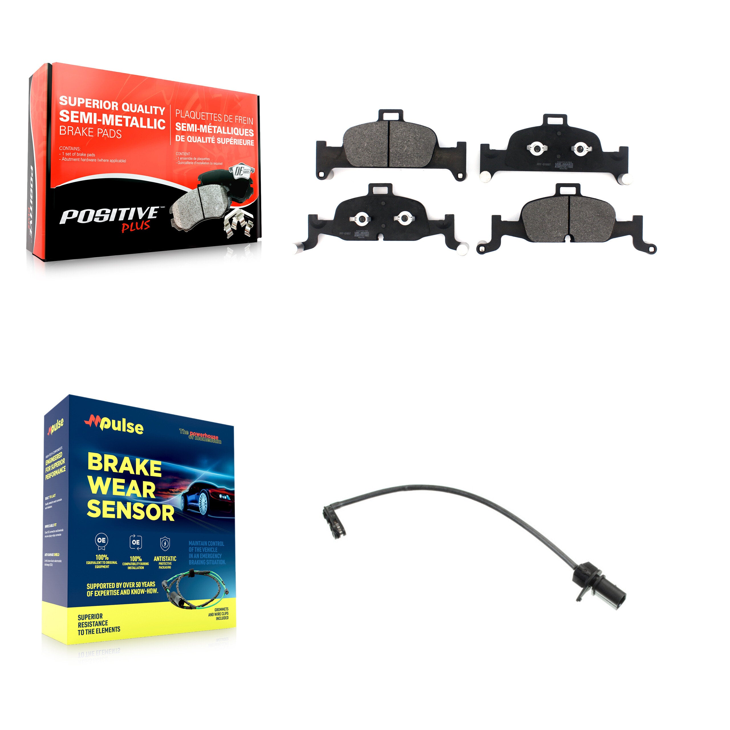 Positive Plus KPW-100705 Disc Brake Pad for 2017-2024 Audi A4 Quattro, Audi A4 allroad and More - Front