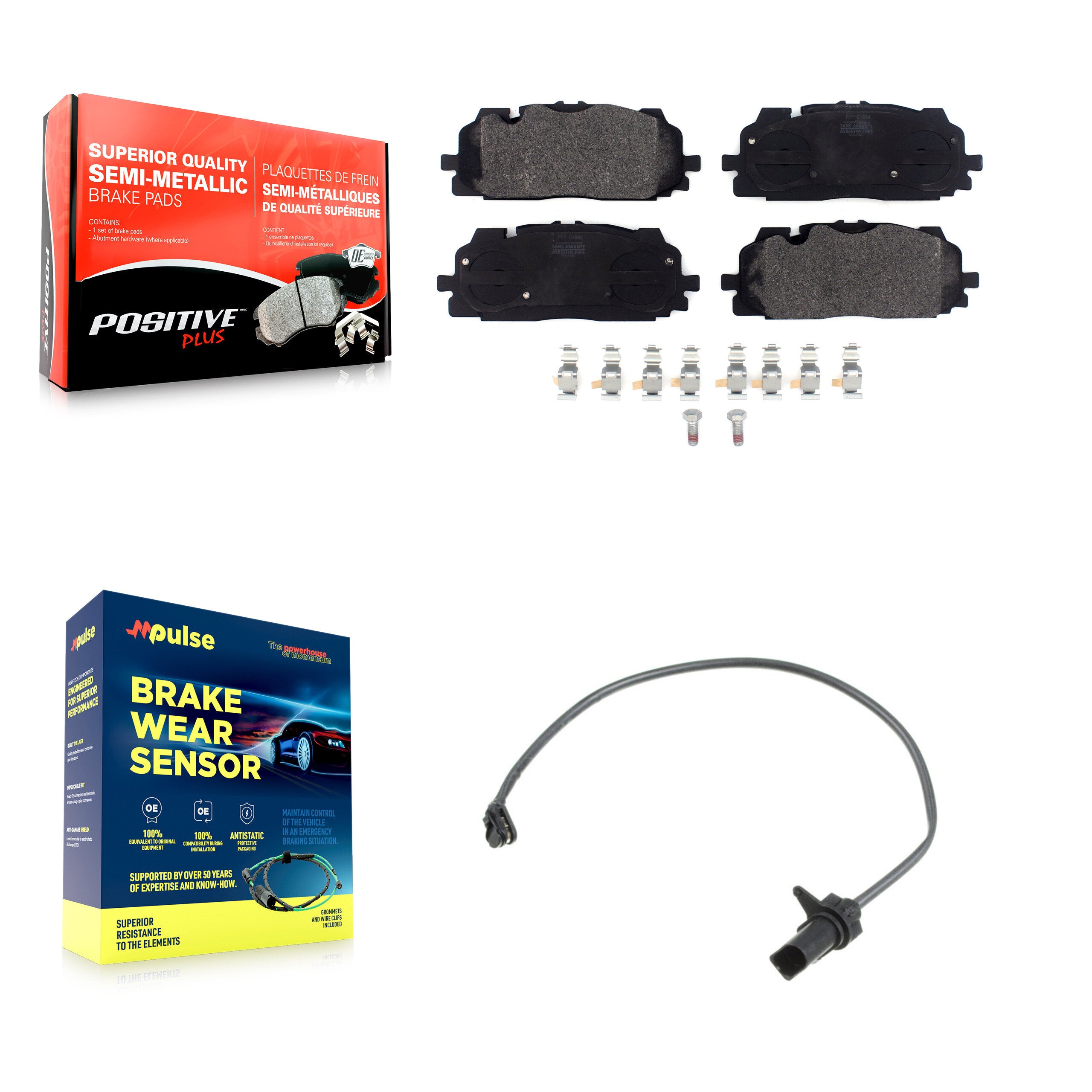 Positive Plus KPW-100707 Disc Brake Pad for 2017-2024 Audi A6 allroad, Audi A7 Sportback and More - Front