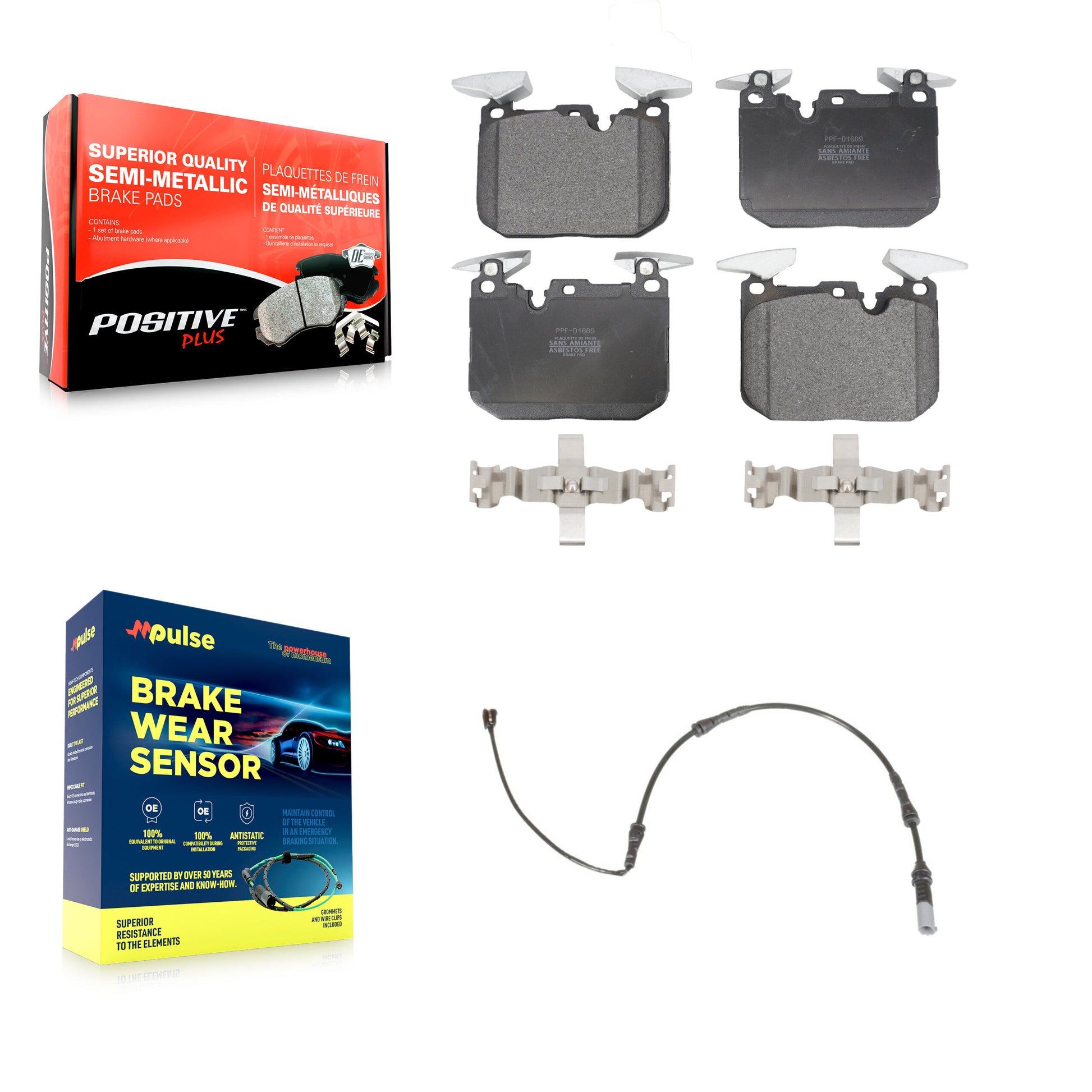 Positive Plus KPW-100722 Disc Brake Pad for 2012-2021 BMW M2, BMW 430i and More - Front