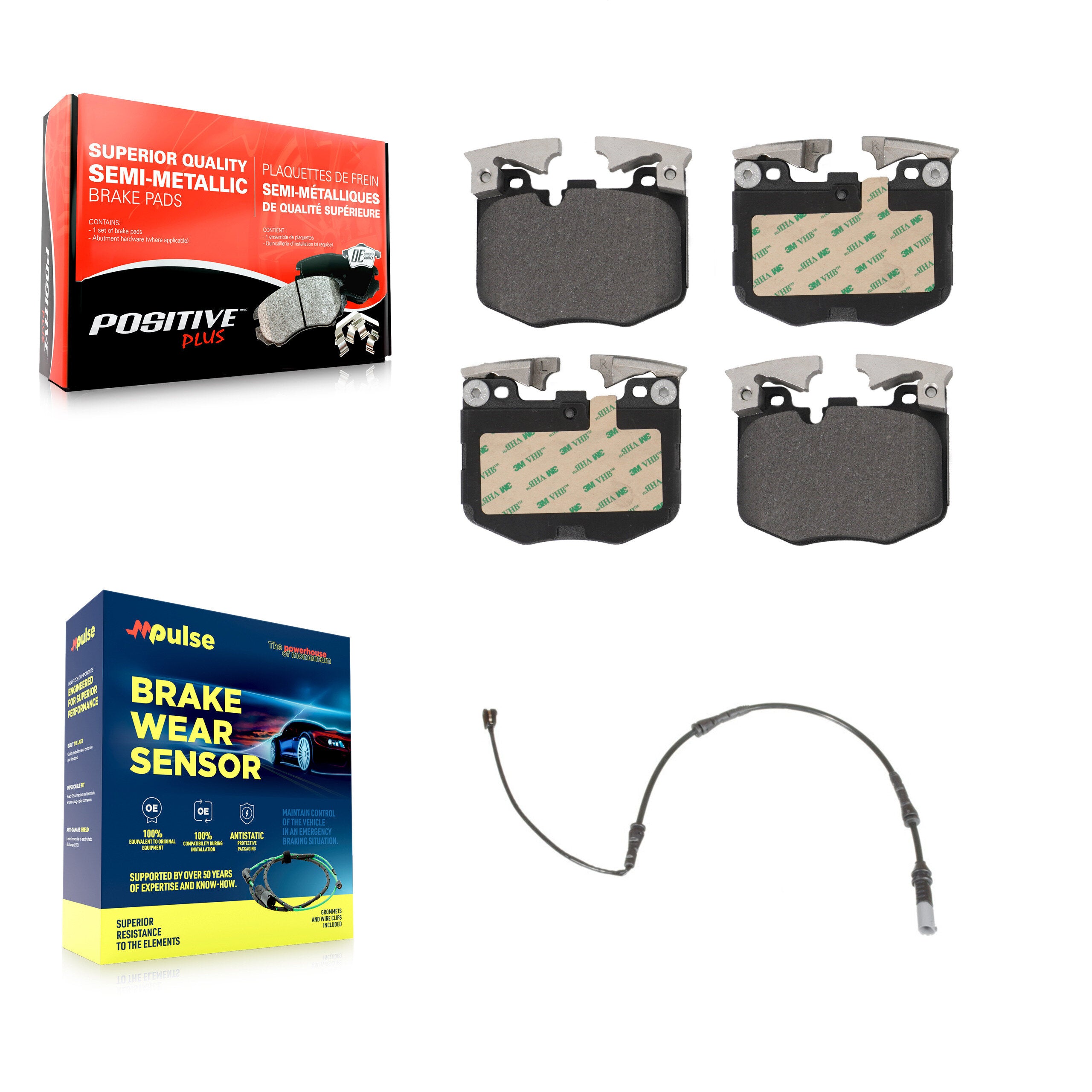 Positive Plus KPW-100725 Disc Brake Pad for 2019 BMW 330i xDrive - Front