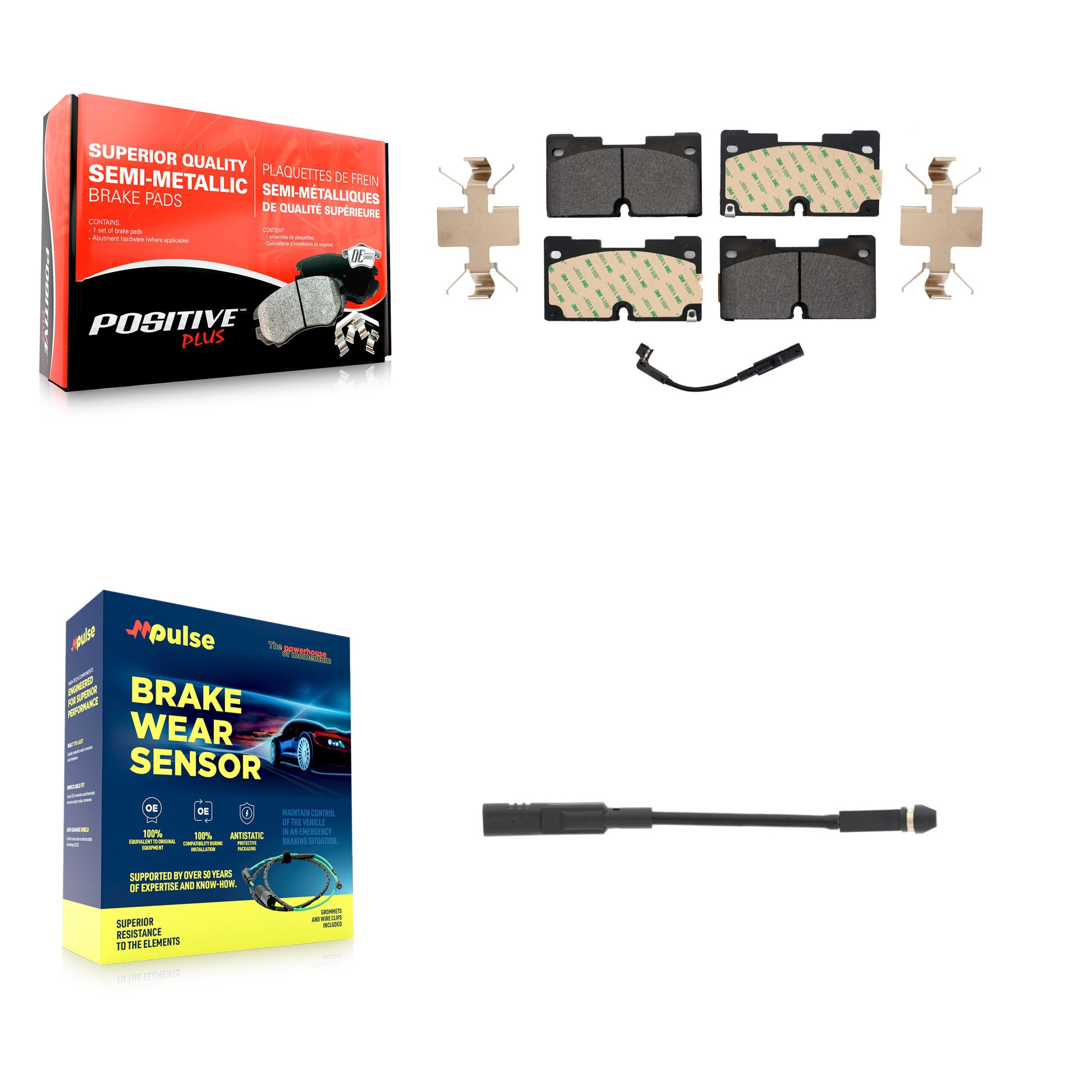 Positive Plus KPW-100744 Disc Brake Pad for 2019-2024 Chevrolet Silverado 1500, Chevrolet Silverado 1500 LTD and More - Front