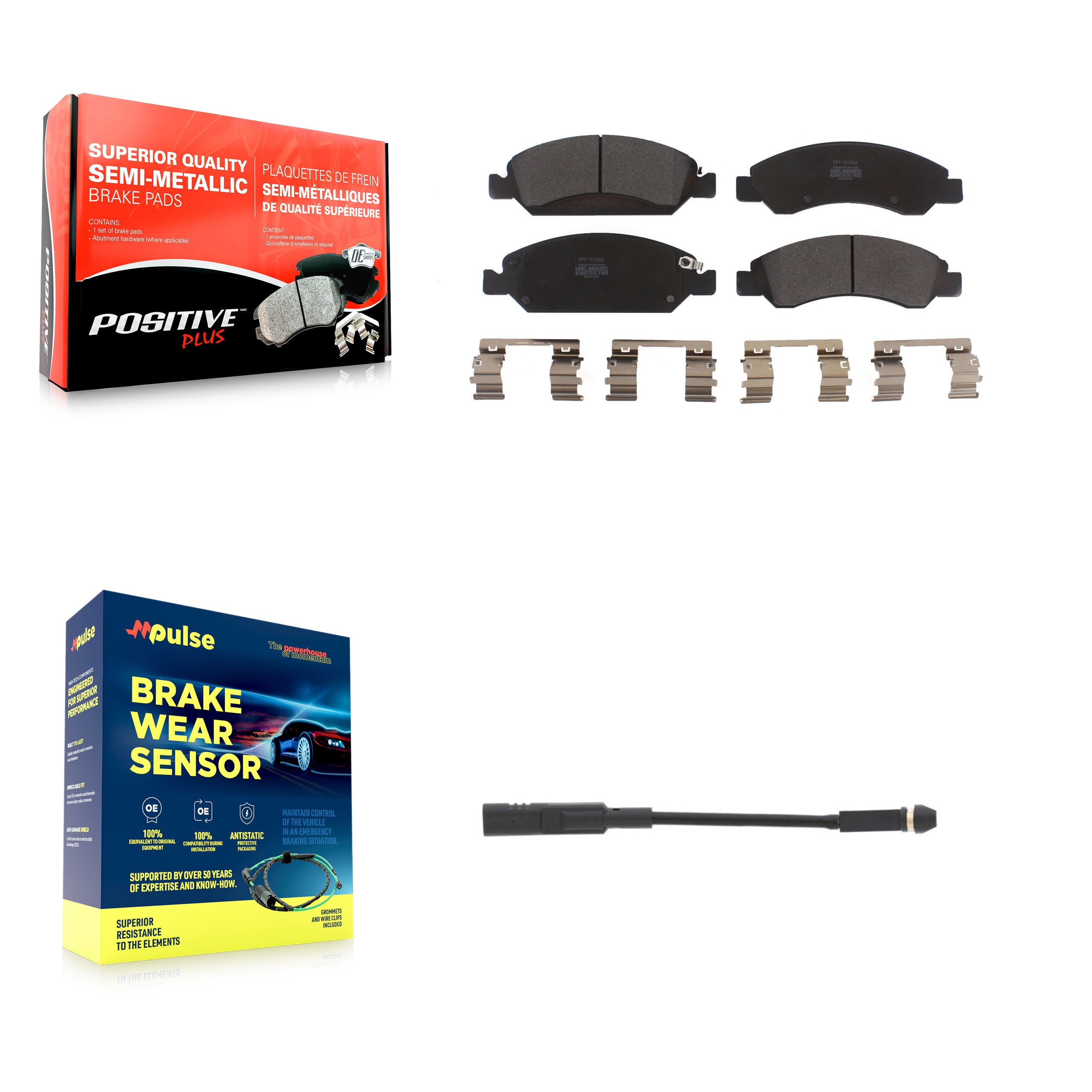Positive Plus KPW-100745 Disc Brake Pad for 2019-2020 Chevrolet Silverado 1500 LD, GMC Sierra 1500 Limited, GMC Yukon - Front
