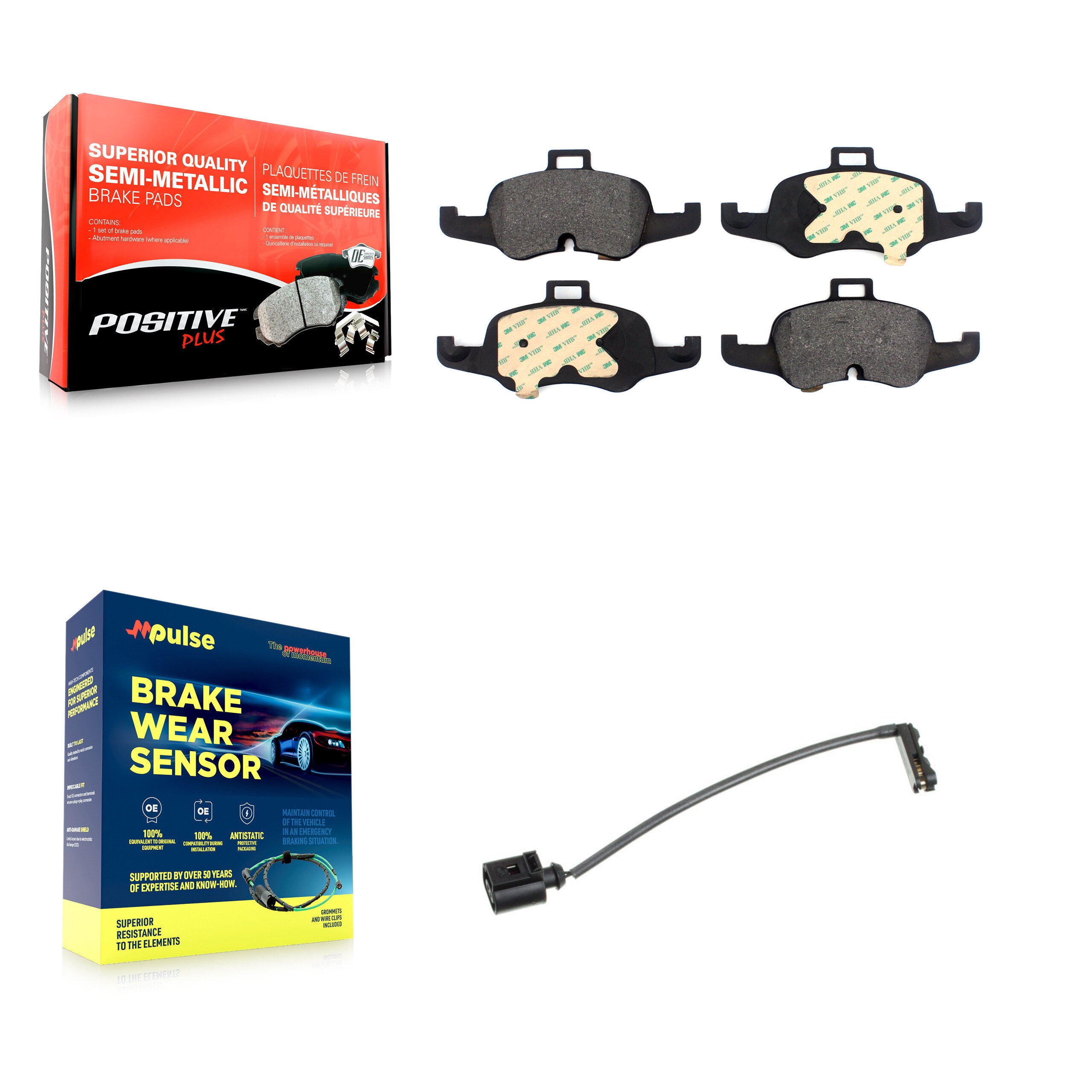Positive Plus KPW-100752 Disc Brake Pad for 2016-2018 Audi TTS Quattro - Front