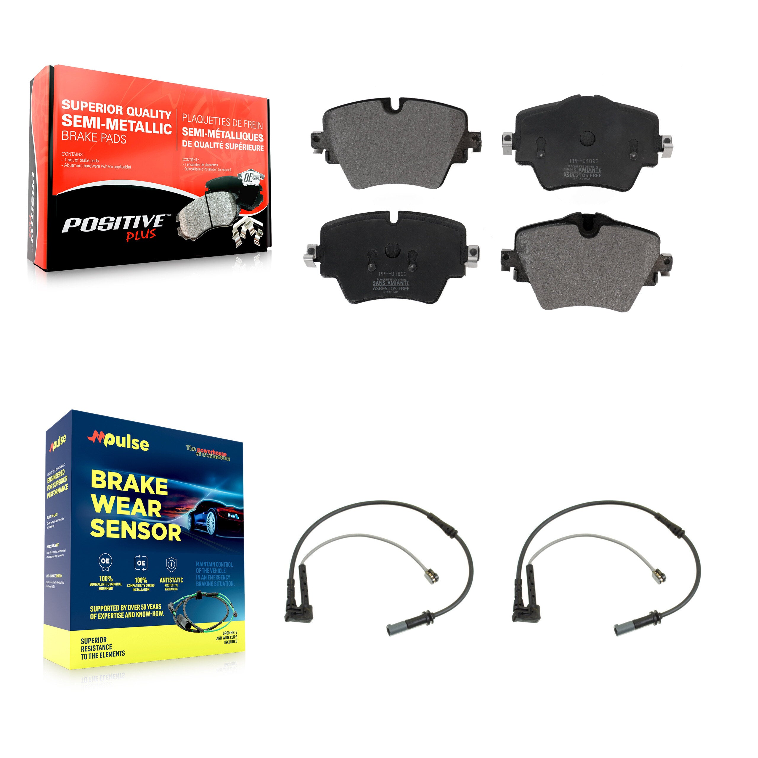 Positive Plus KPW-100801 Disc Brake Pad for 2016-2023 Mini Cooper Countryman, BMW 228i Gran Coupe and More - Front