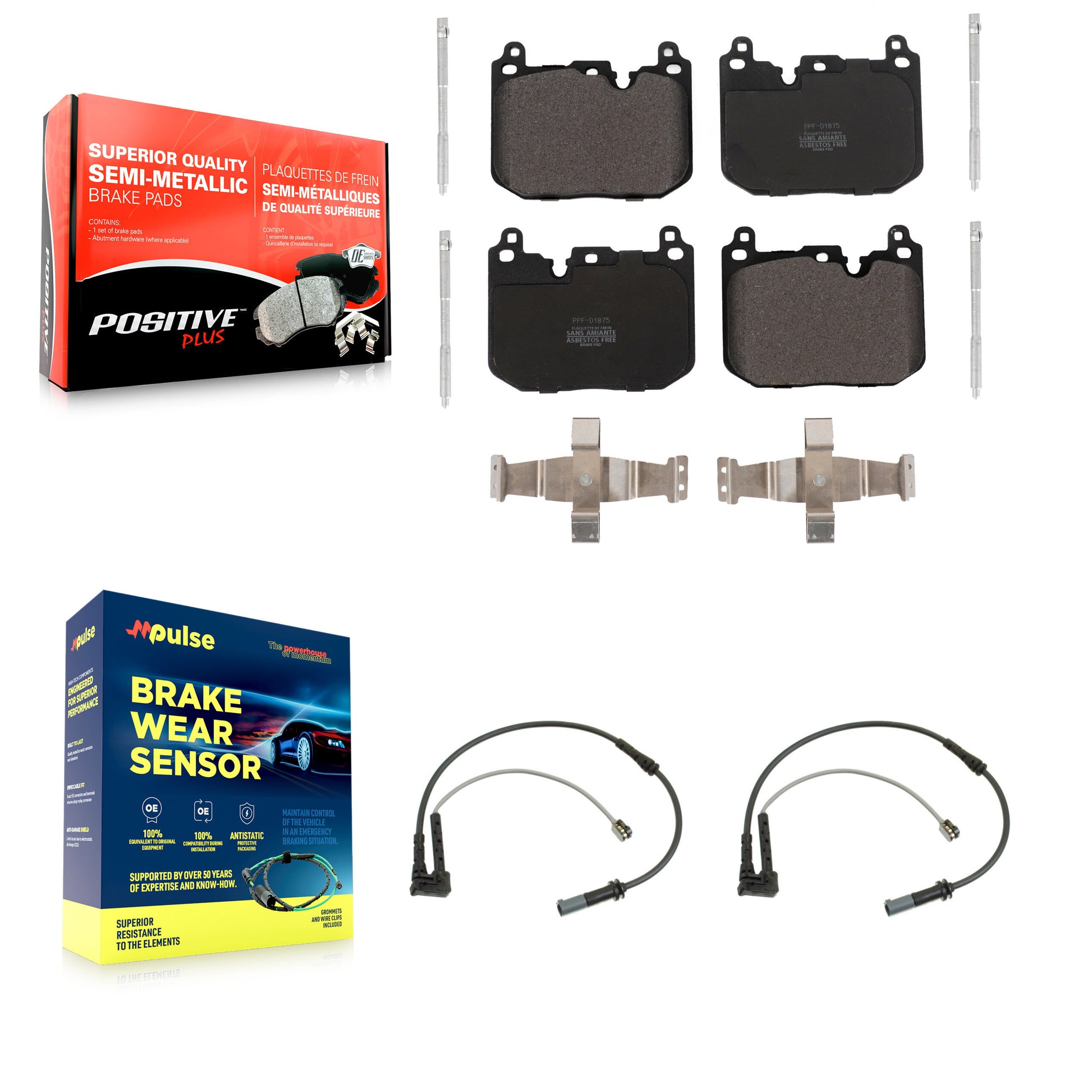 Positive Plus KPW-100802 Disc Brake Pad for 2017-2024 BMW M235i xDrive Gran Coupe, BMW 228i Gran Coupe and More - Front
