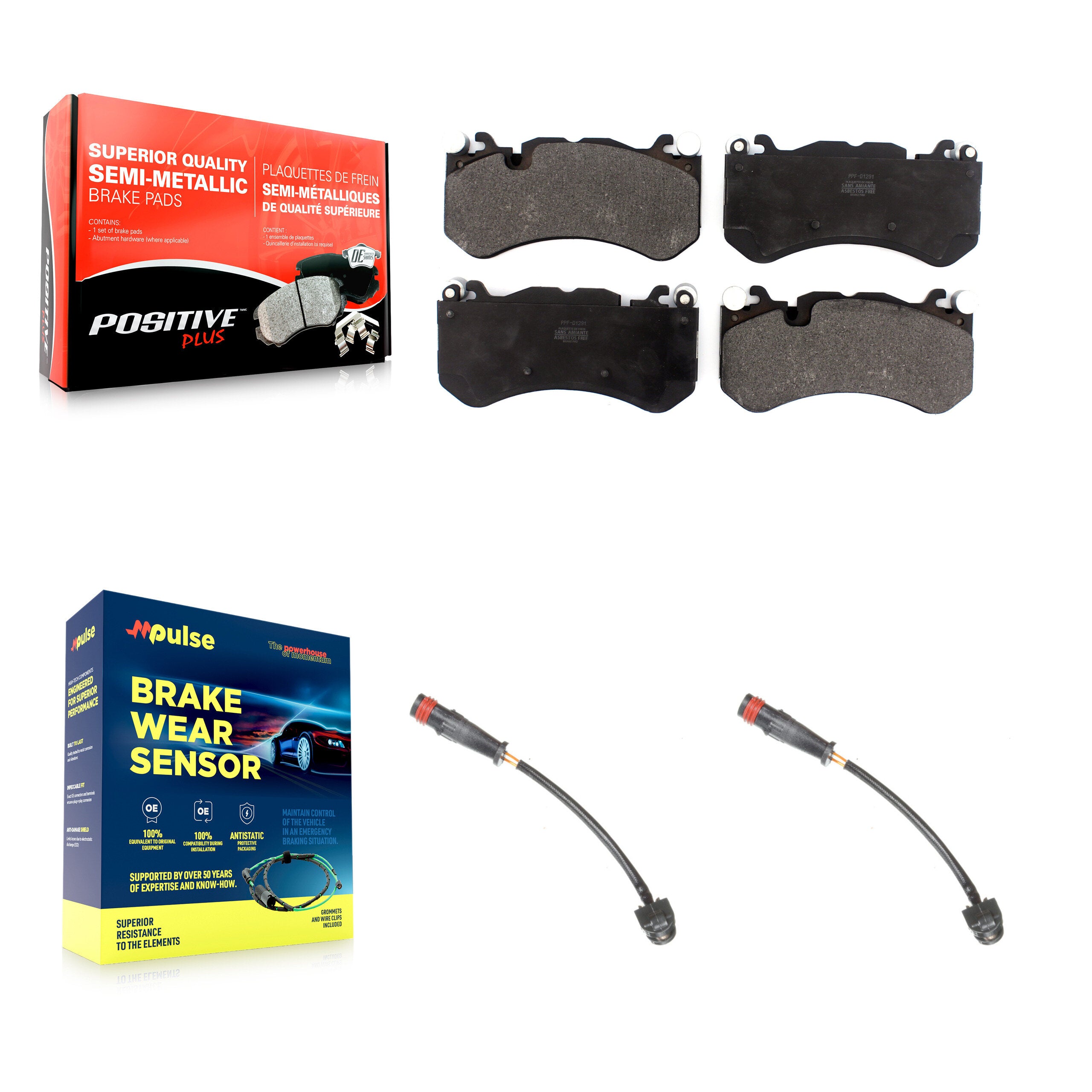 Positive Plus KPW-100833 Disc Brake Pad for 2007-2021 Mercedes-Benz C63 AMG S, Mercedes-Benz C63 AMG and More - Front
