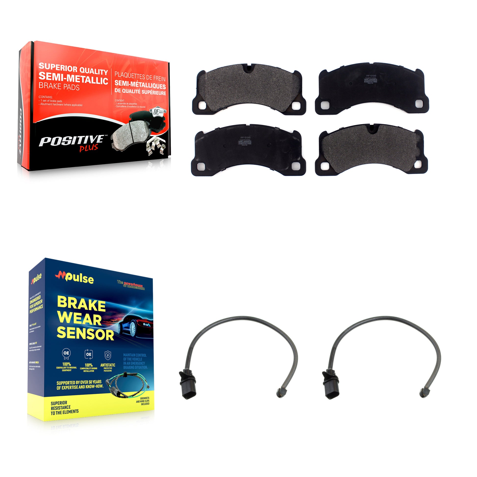 Positive Plus KPW-100844 Disc Brake Pad for 2015-2018 Porsche Macan - Front