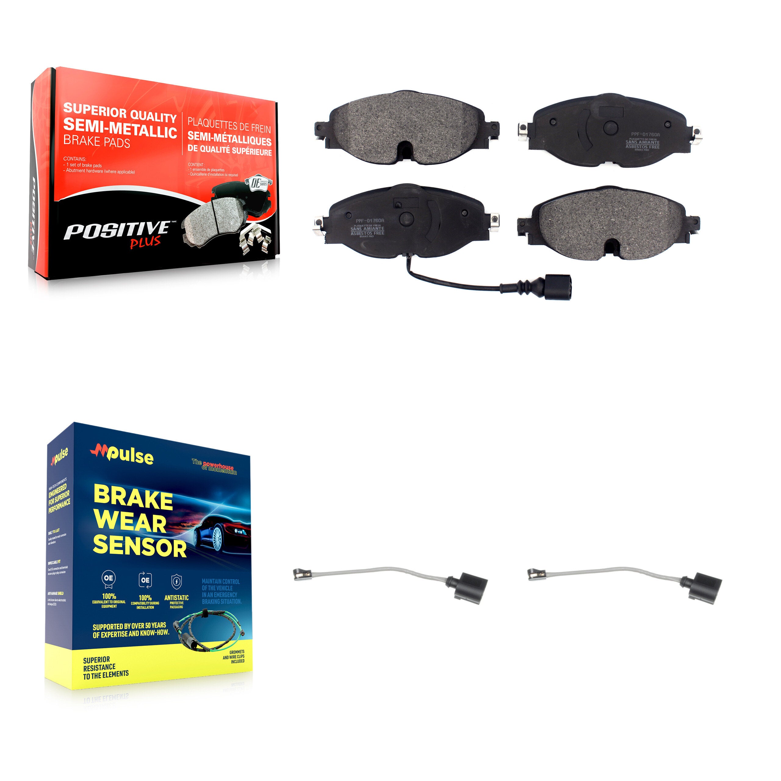 Positive Plus KPW-100853 Disc Brake Pad for 2015-2024 Volkswagen Jetta, Volkswagen Taos and More - Front