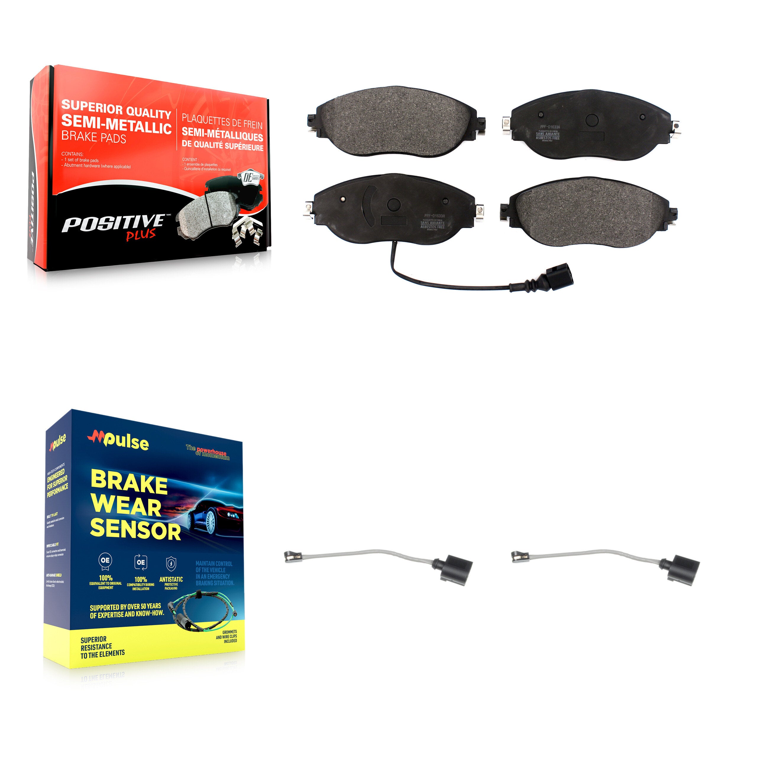 Positive Plus KPW-100854 Disc Brake Pad for 2015-2024 Volkswagen Jetta, Audi Q3 and More - Front