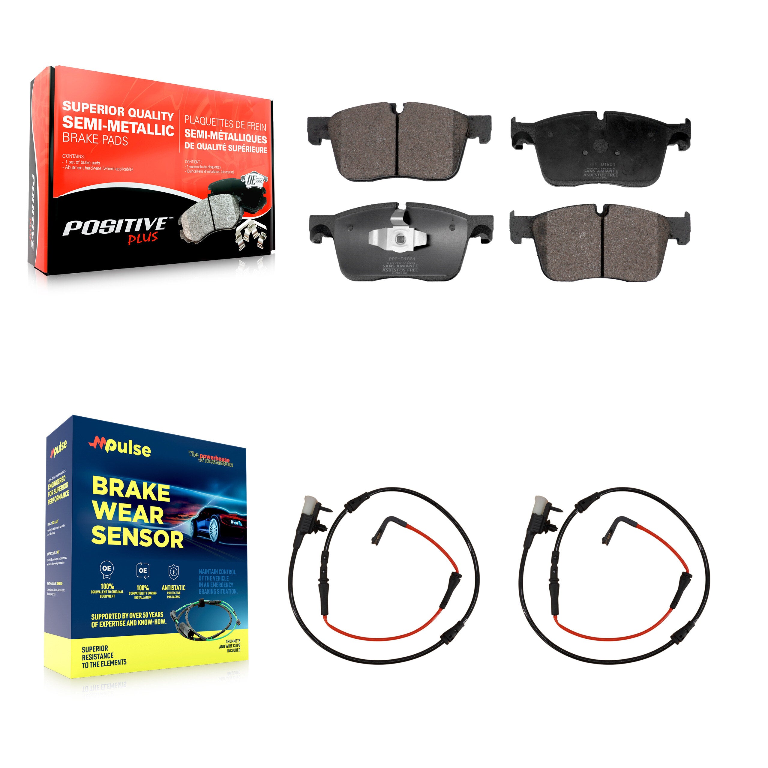 Positive Plus KPW-100860 Disc Brake Pad for 2018-2020 Jaguar XE - Front