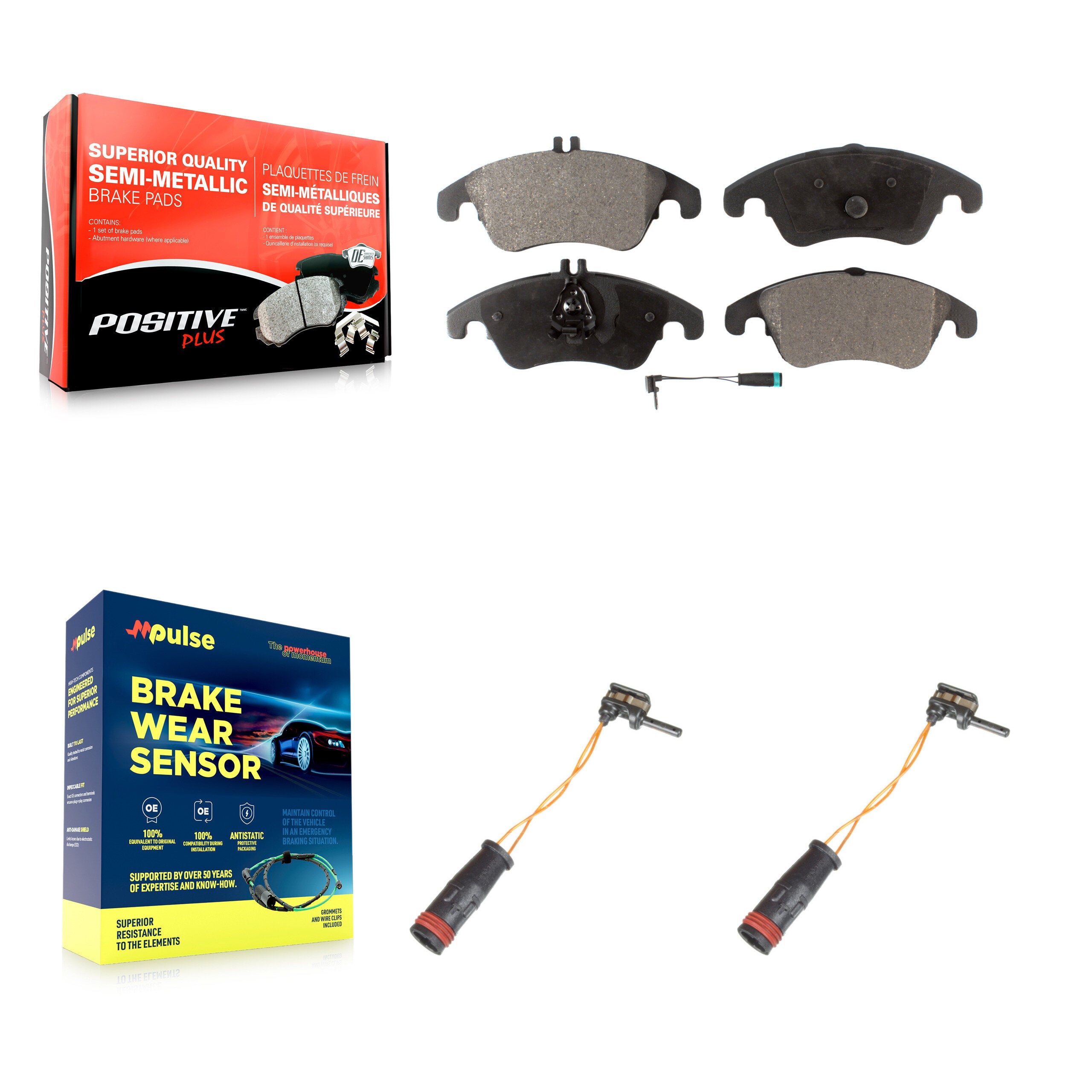 Positive Plus KPW-100892 Disc Brake Pad for 2008-2020 Mercedes-Benz SLC300, Mercedes-Benz E400 and More - Front
