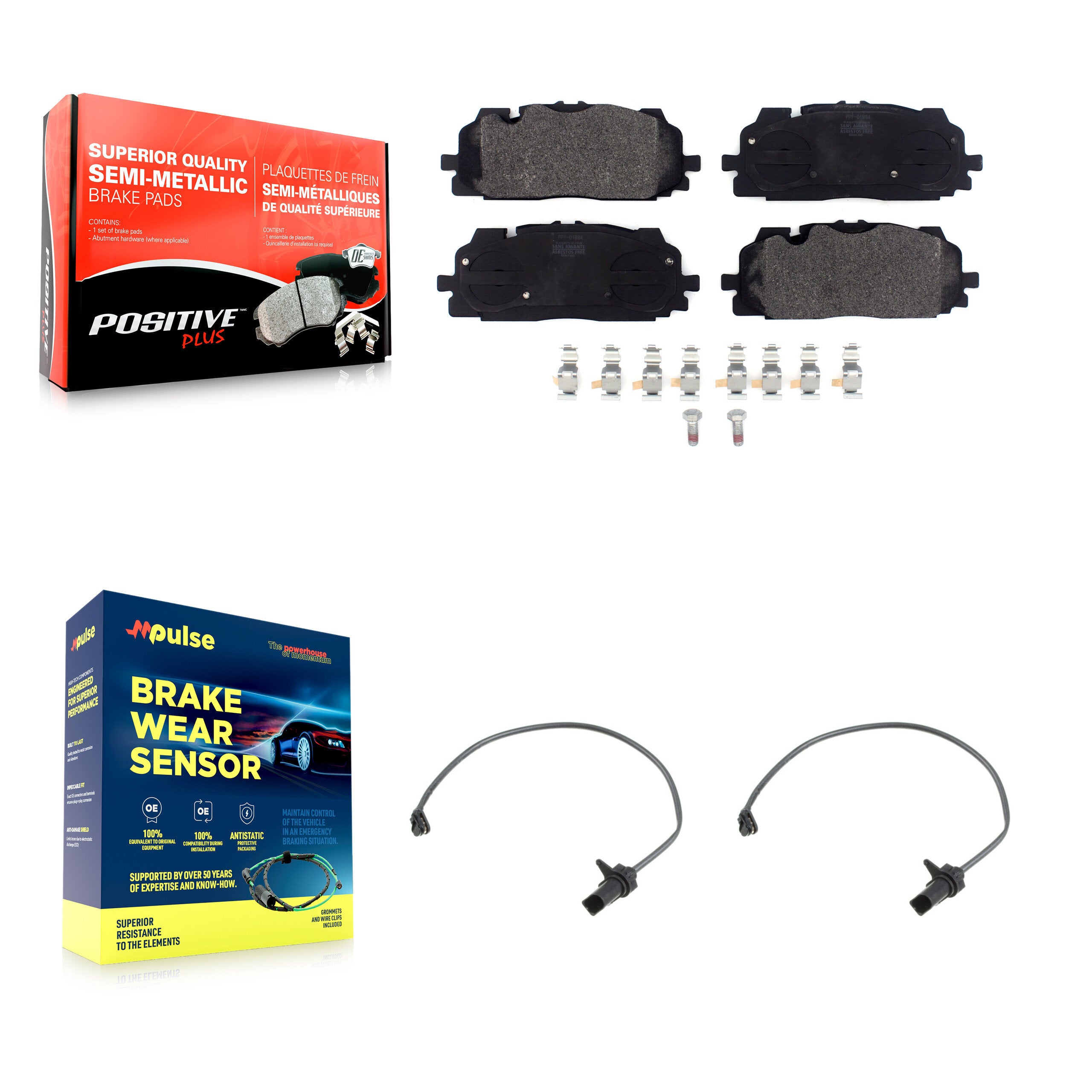 Positive Plus KPW-100904 Disc Brake Pad for 2017-2024 Audi A6 allroad, Audi A7 Sportback and More - Front