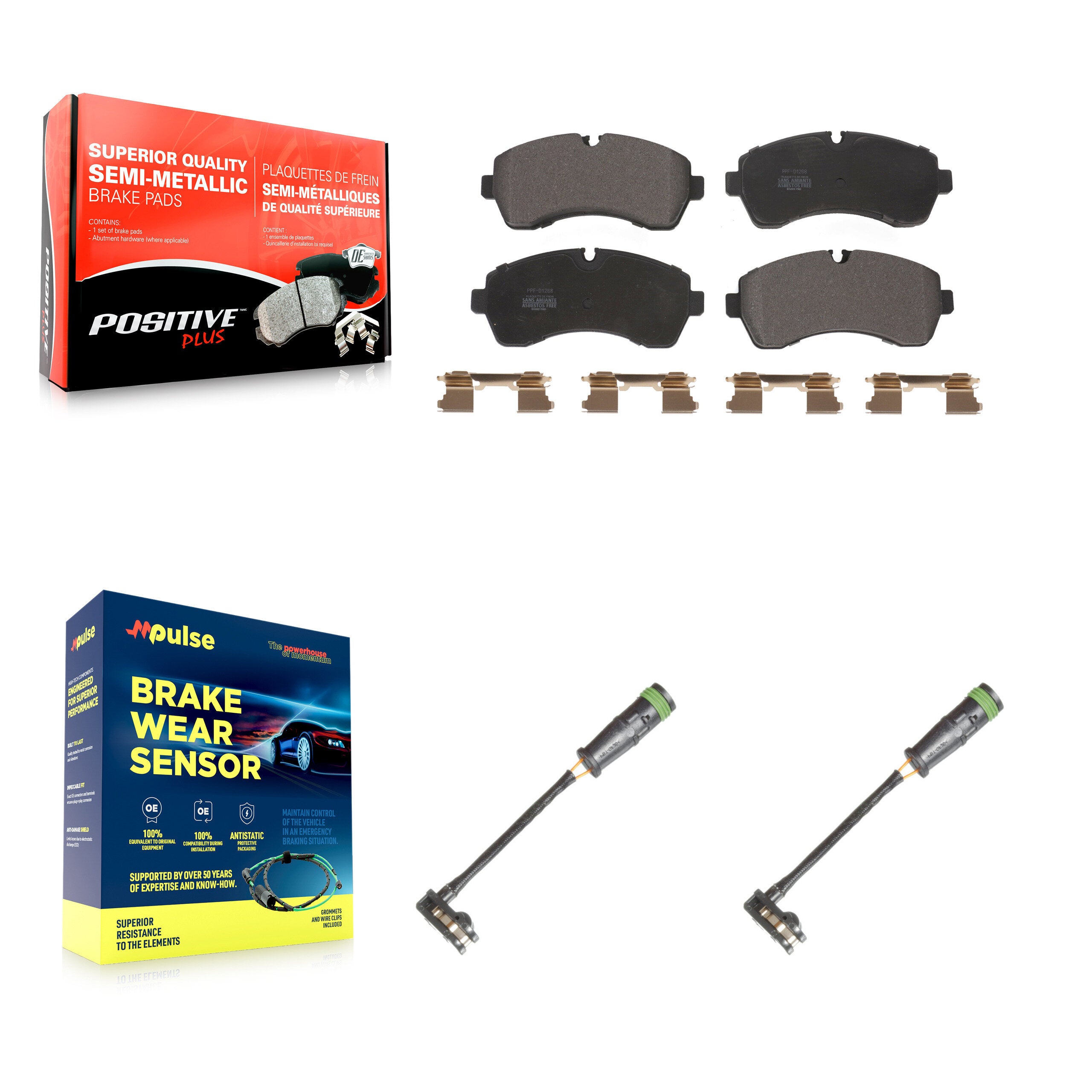 Positive Plus KPW-100930 Disc Brake Pad for 2007-2023 Mercedes-Benz Sprinter 1500, Freightliner Sprinter 3500 and More - Front