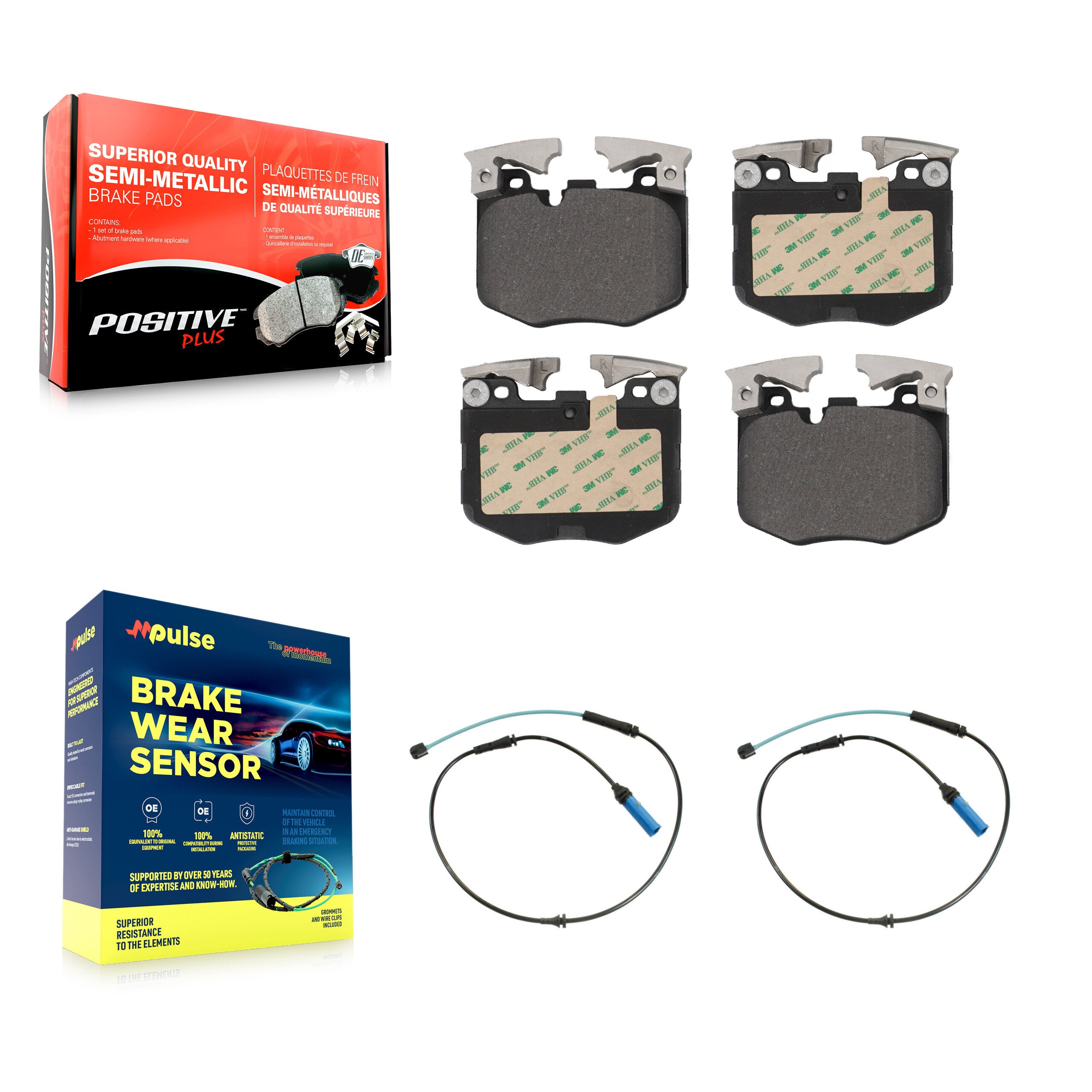 Positive Plus KPW-100958 Disc Brake Pad for 2016-2023 BMW 840i, BMW 840i xDrive and More - Front