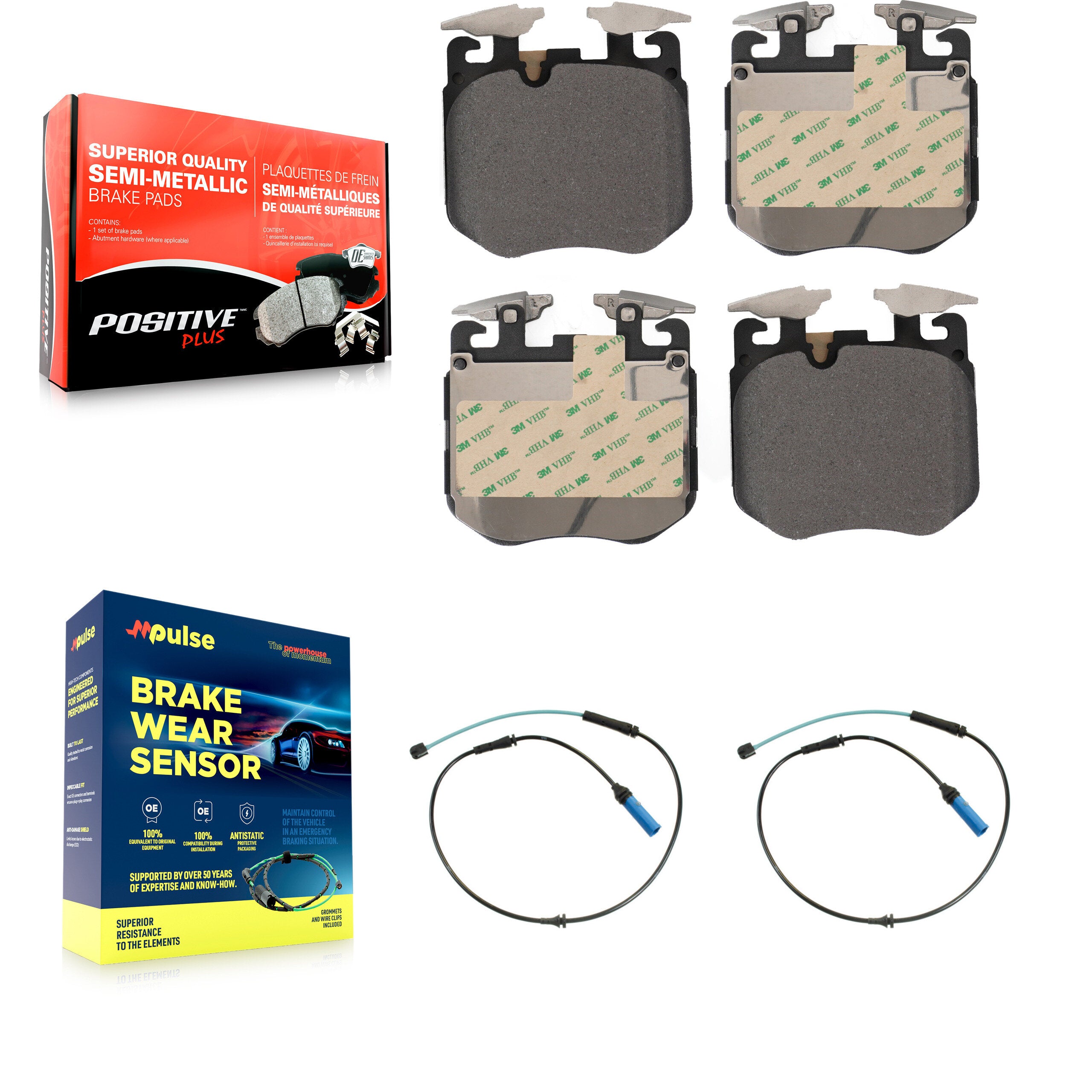 Positive Plus KPW-100959 Disc Brake Pad for 2016-2023 BMW 840i, BMW 840i Gran Coupe and More - Front