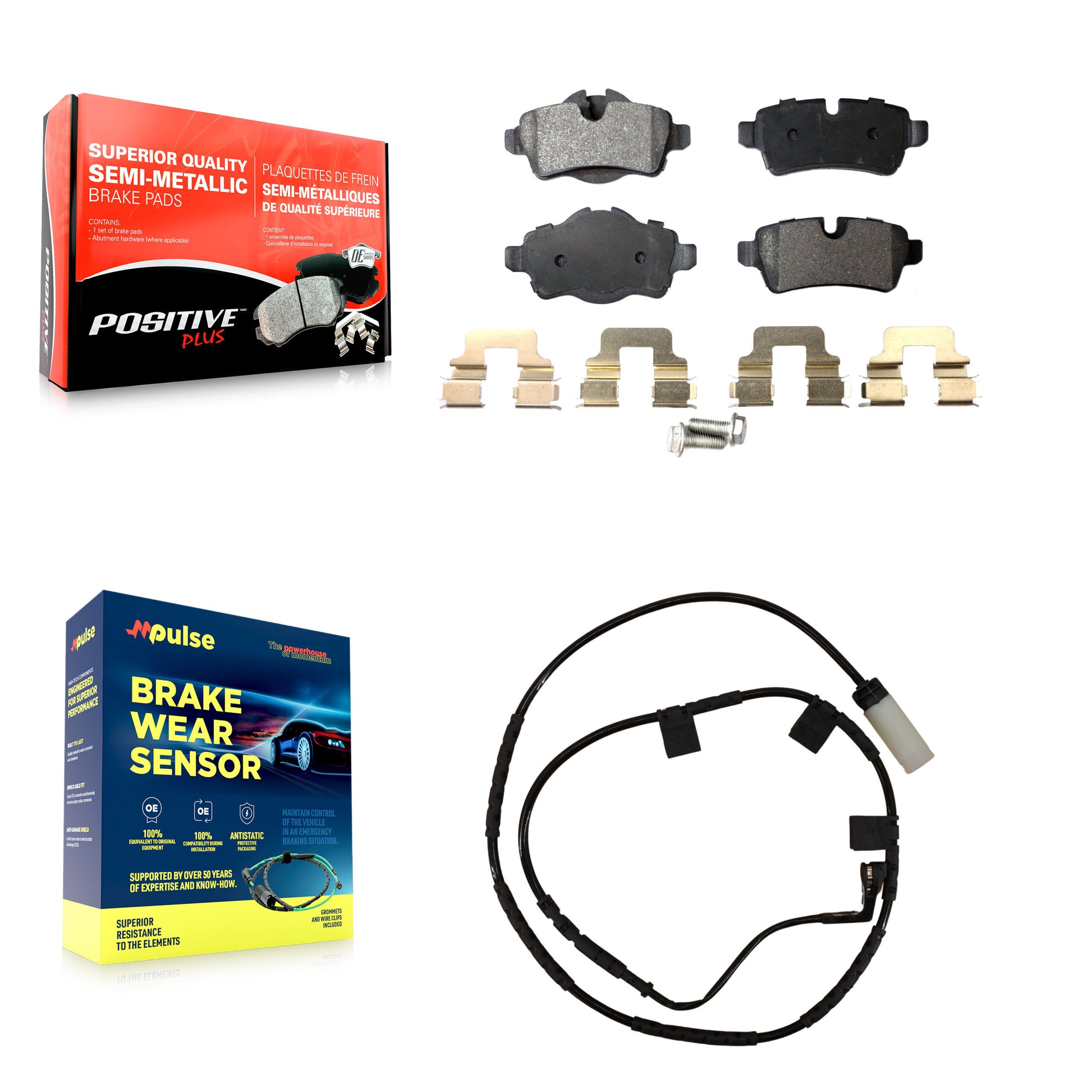 Positive Plus KPW-100970 Disc Brake Pad for 2007-2013 Mini Cooper - Rear