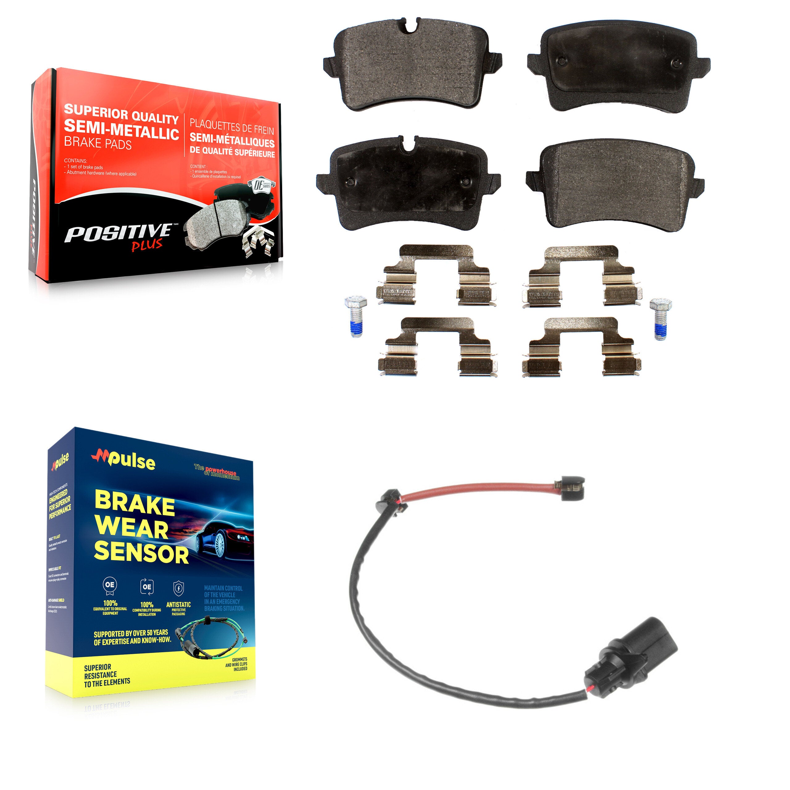 Positive Plus KPW-100971 Disc Brake Pad for 2012-2017 Porsche Macan, Audi A6 - Rear