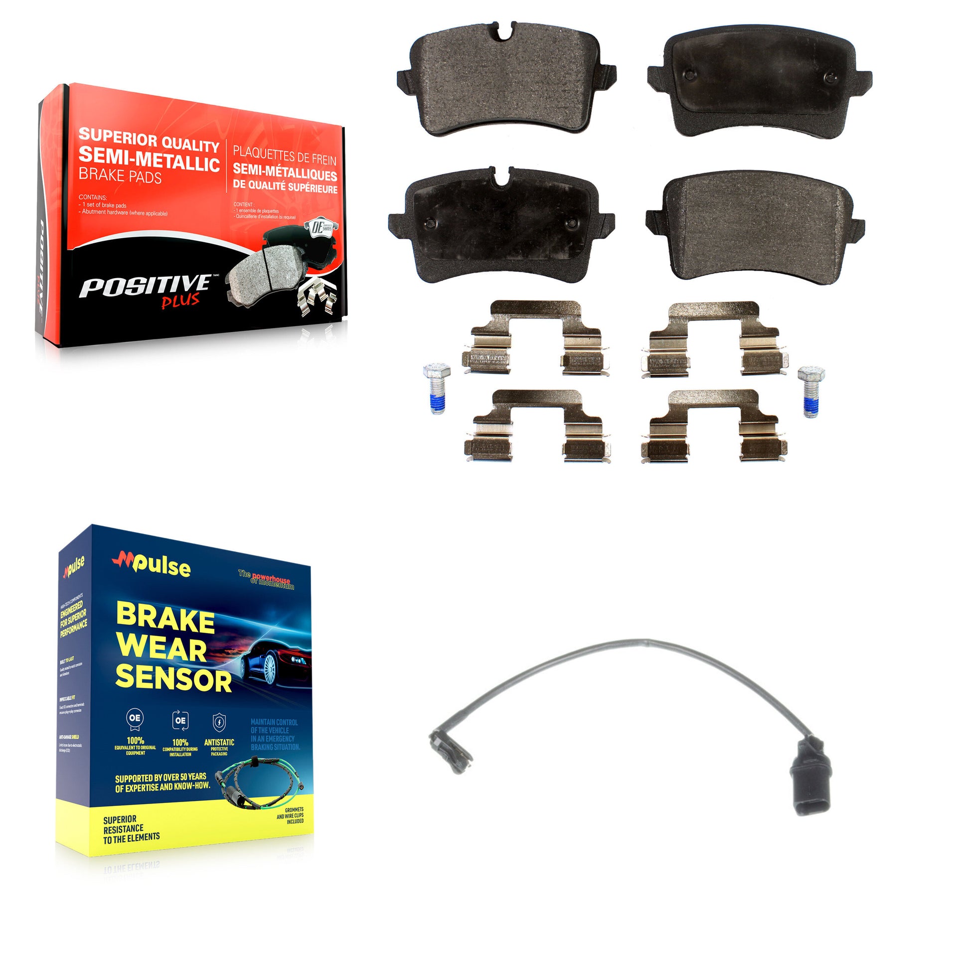 Positive Plus KPW-100972 Disc Brake Pad for 2012-2018 Audi RS7, Porsche Macan and More - Rear