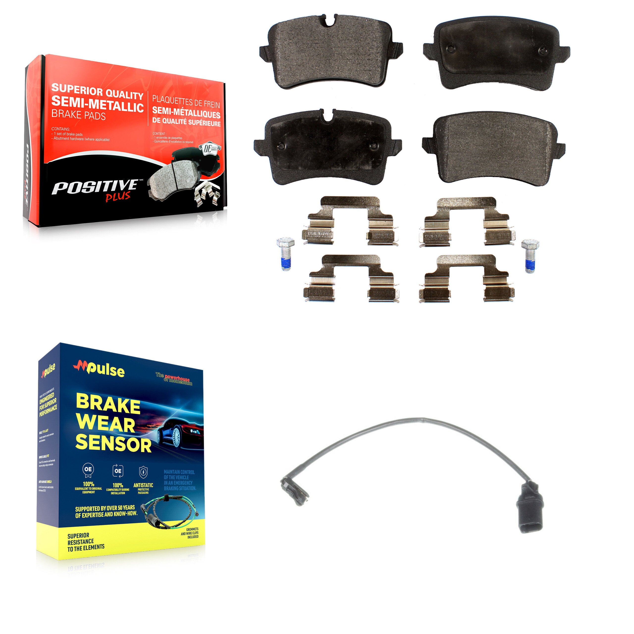 Positive Plus KPW-100972 Disc Brake Pad for 2012-2018 Audi RS7, Porsche Macan and More - Rear