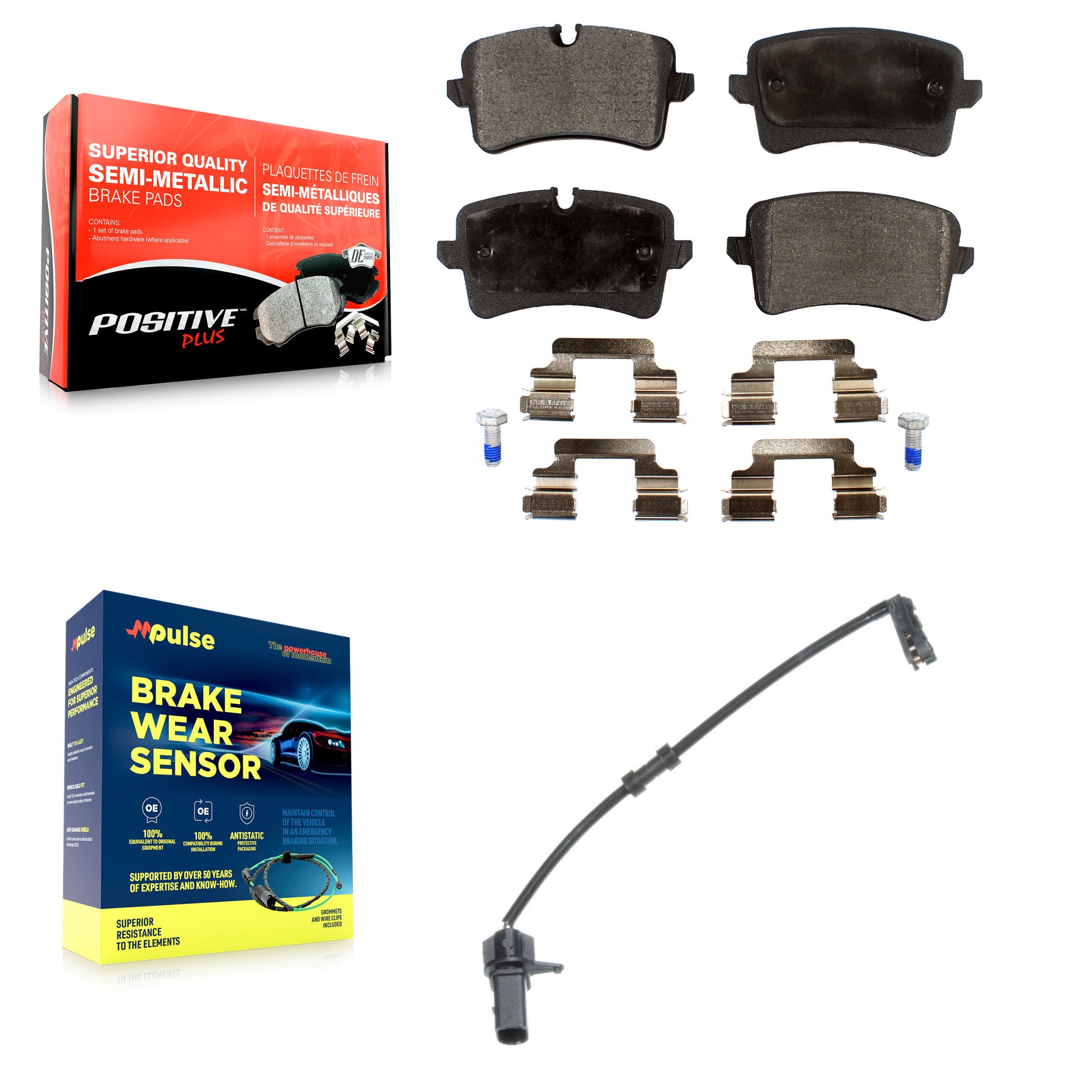 Positive Plus KPW-100982 Disc Brake Pad for 2011-2012 Audi A8 Quattro - Rear