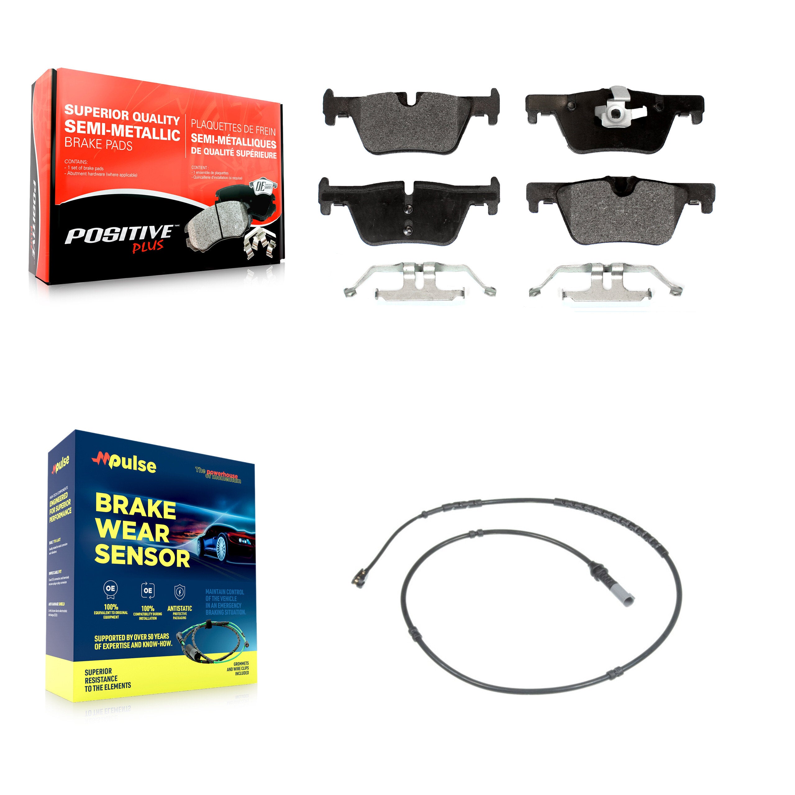 Positive Plus KPW-100994 Disc Brake Pad for 2012-2021 BMW 230i, BMW 230i xDrive and More - Rear