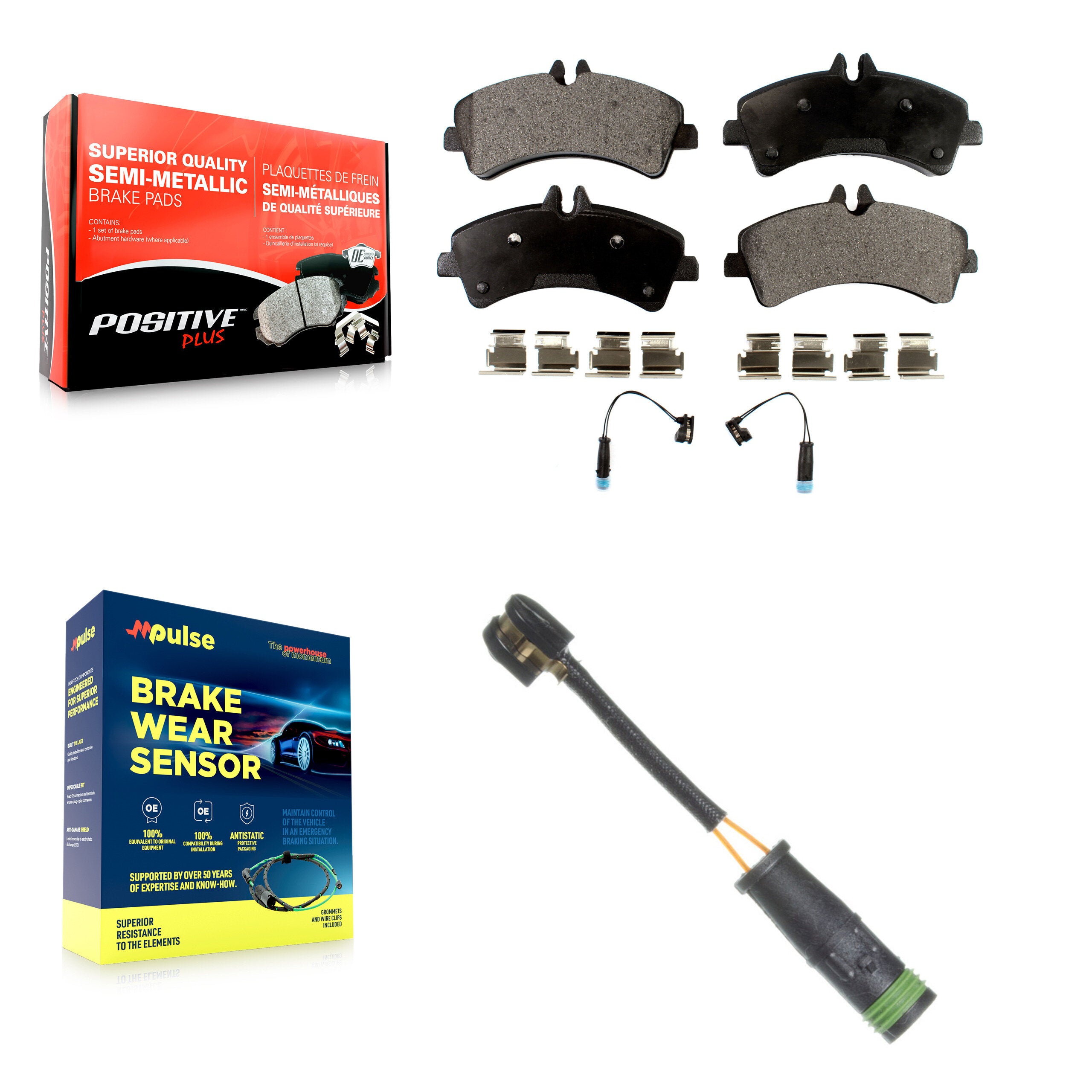 Positive Plus KPW-101010 Disc Brake Pad for 2010-2018 Freightliner Sprinter 3500XD, Mercedes-Benz Sprinter 3500, Mercedes-Benz Sprinter 3500XD - Rear