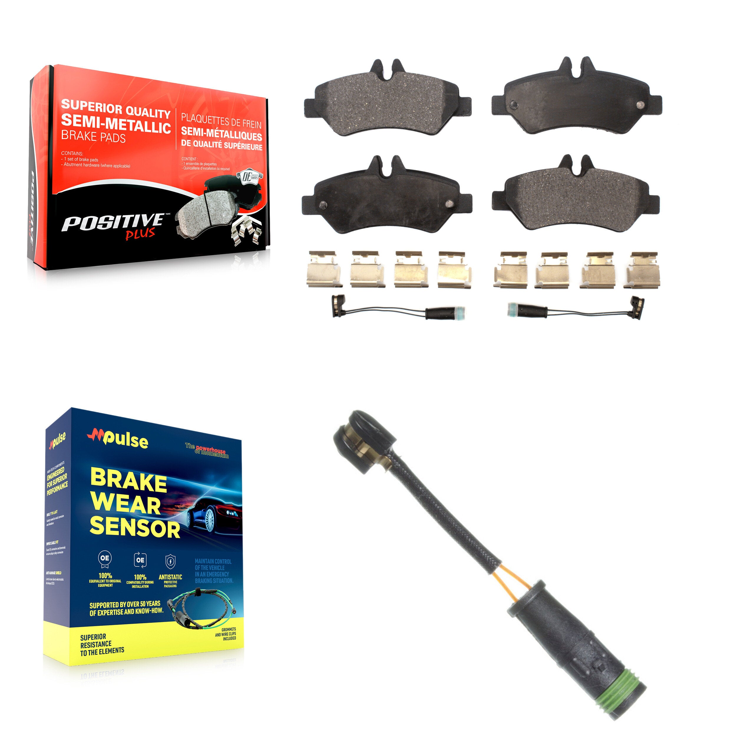 Positive Plus KPW-101011 Disc Brake Pad for 2007-2018 Mercedes-Benz Sprinter 3500, Freightliner Sprinter 2500 - Rear