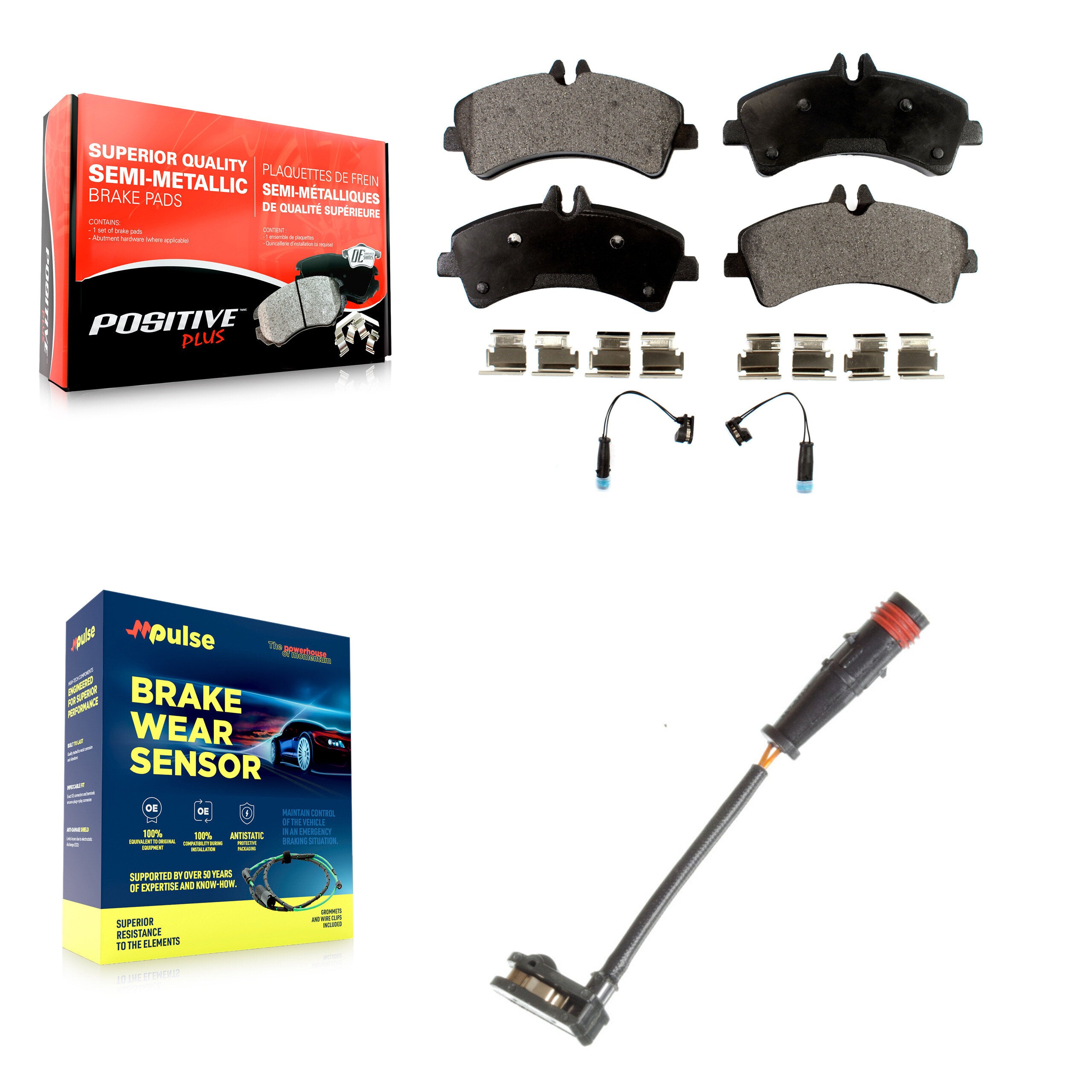 Positive Plus KPW-101012 Disc Brake Pad for 2009-2018 Mercedes-Benz Sprinter 3500, Dodge Sprinter 3500 - Rear