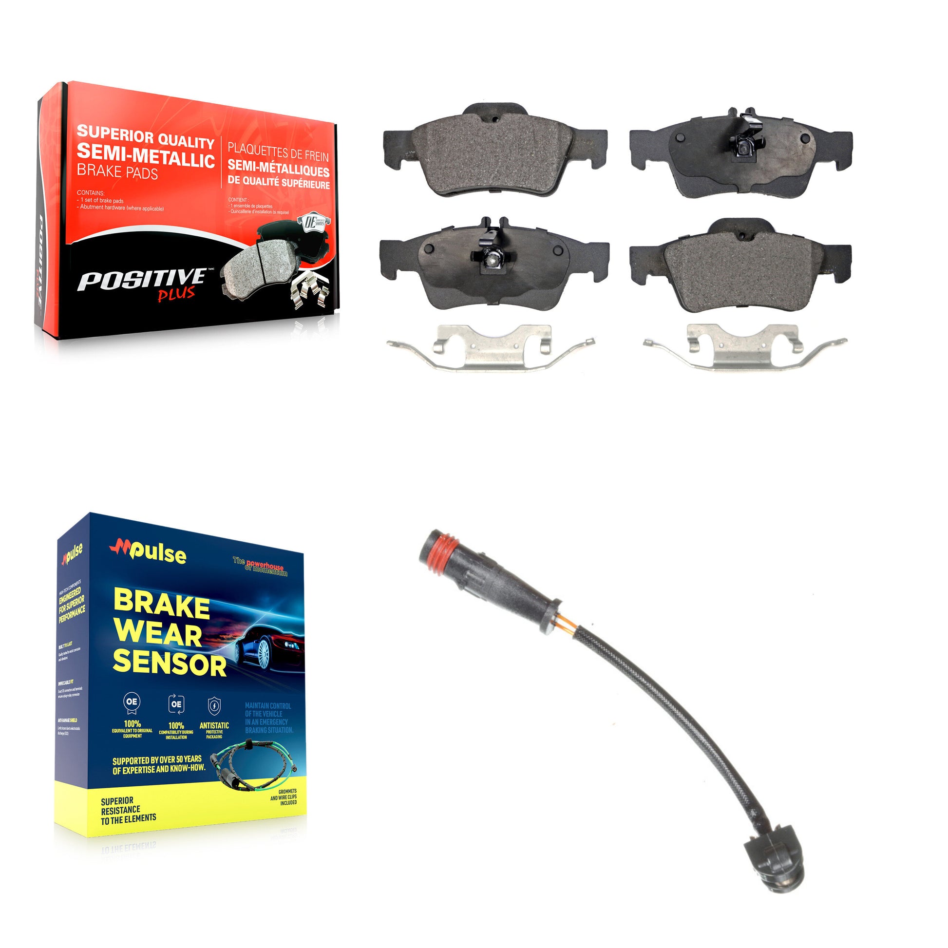 Positive Plus KPW-101016 Disc Brake Pad for 2007-2011 Mercedes-Benz SL63 AMG, Mercedes-Benz SL65 AMG - Rear