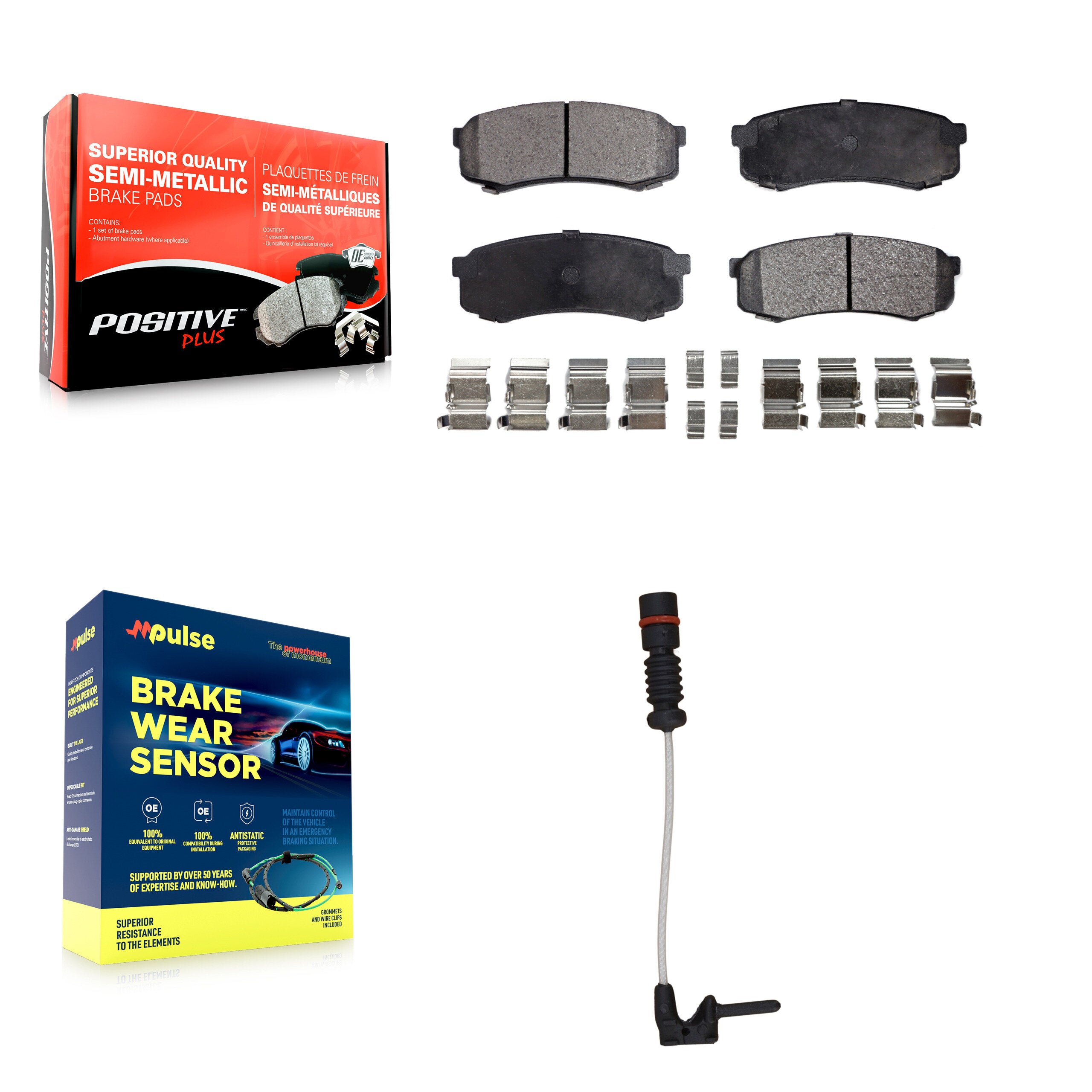 Positive Plus KPW-101020 Disc Brake Pad for 2000 Mercedes-Benz C43 AMG - Rear