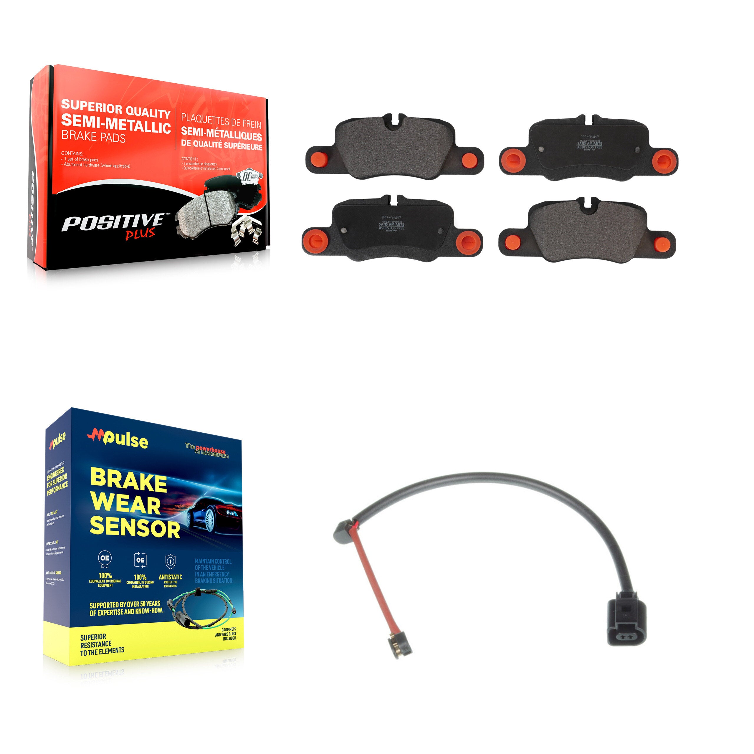 Positive Plus KPW-101046 Disc Brake Pad for 2019 Porsche 911 - Rear