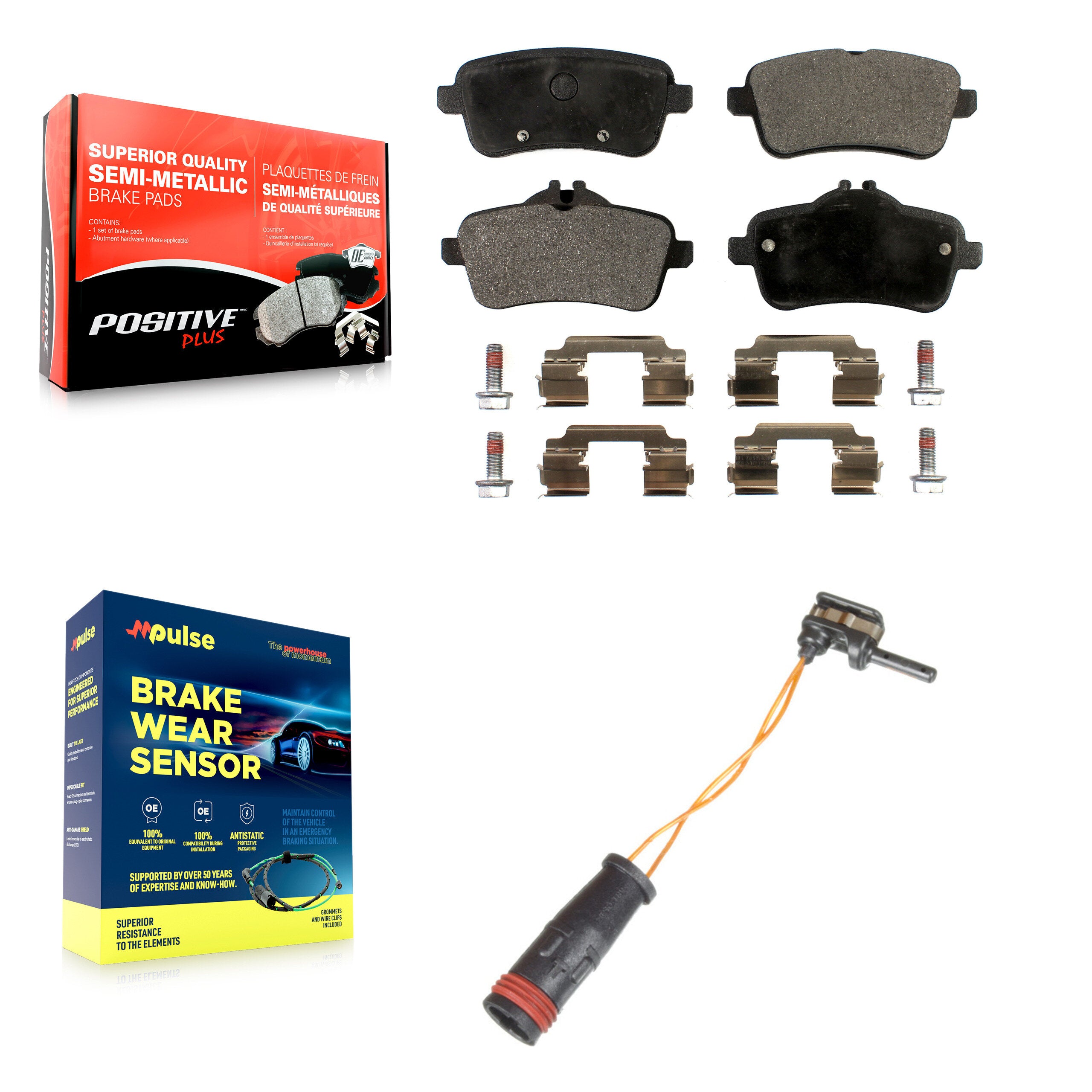 Positive Plus KPW-101052 Disc Brake Pad for 2012-2020 Mercedes-Benz GLE400, Mercedes-Benz GLE43 AMG and More - Rear