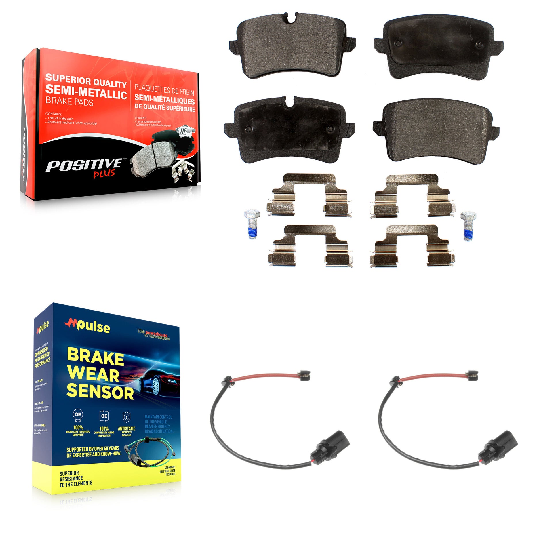 Positive Plus KPW-101107 Disc Brake Pad for 2012-2017 Porsche Macan, Audi A6 - Rear