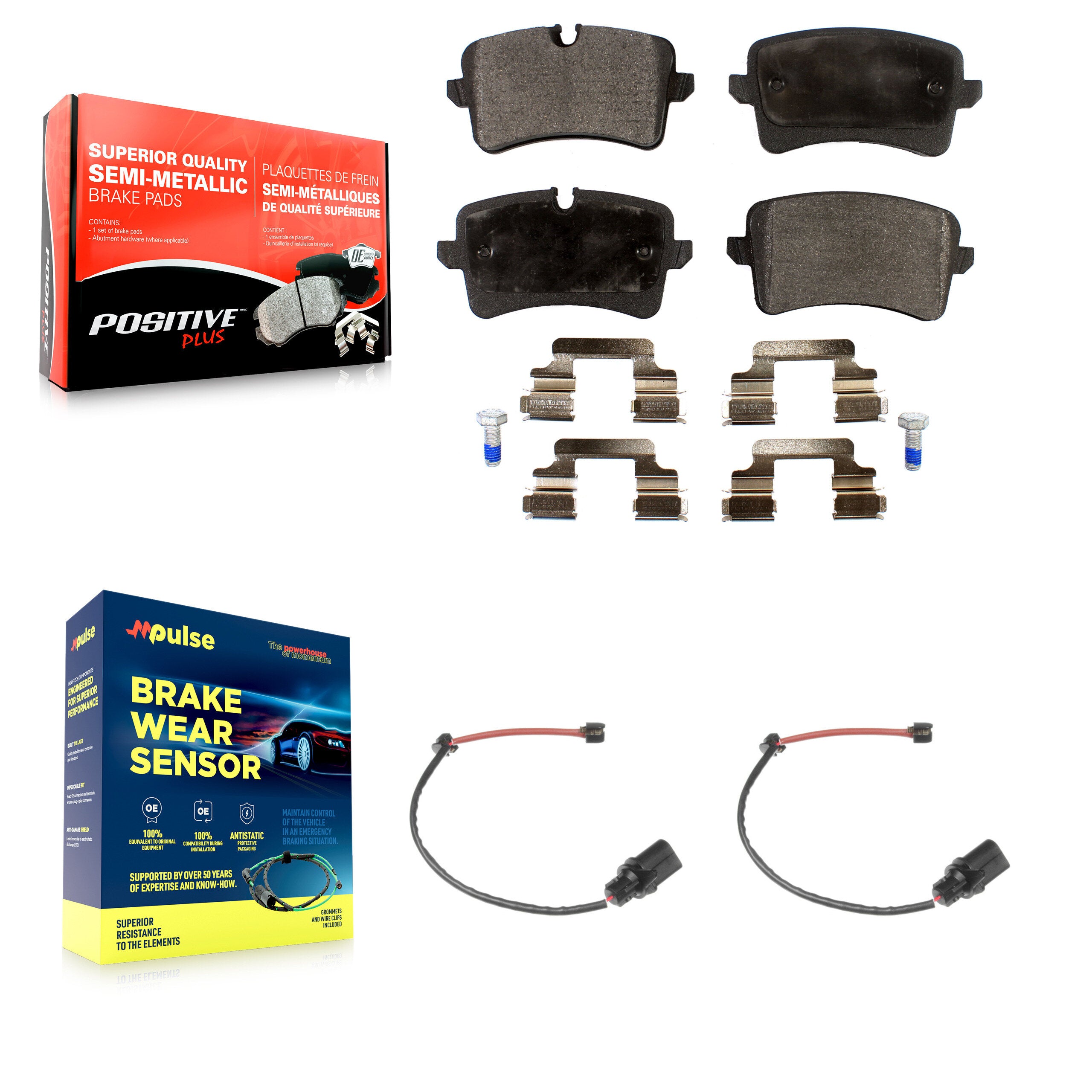 Positive Plus KPW-101107 Disc Brake Pad for 2012-2017 Porsche Macan, Audi A6 - Rear
