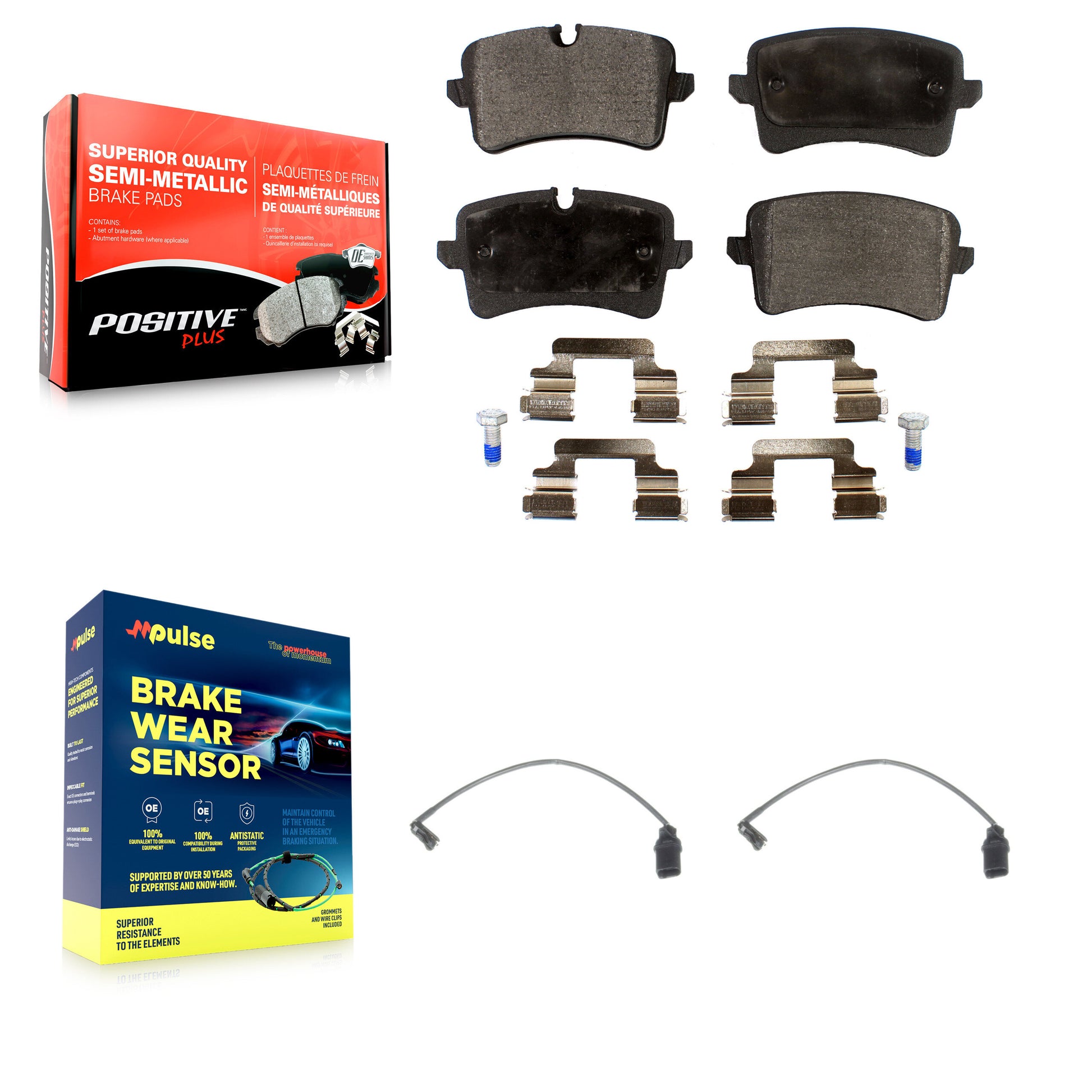 Positive Plus KPW-101108 Disc Brake Pad for 2012-2018 Audi RS7, Porsche Macan and More - Rear