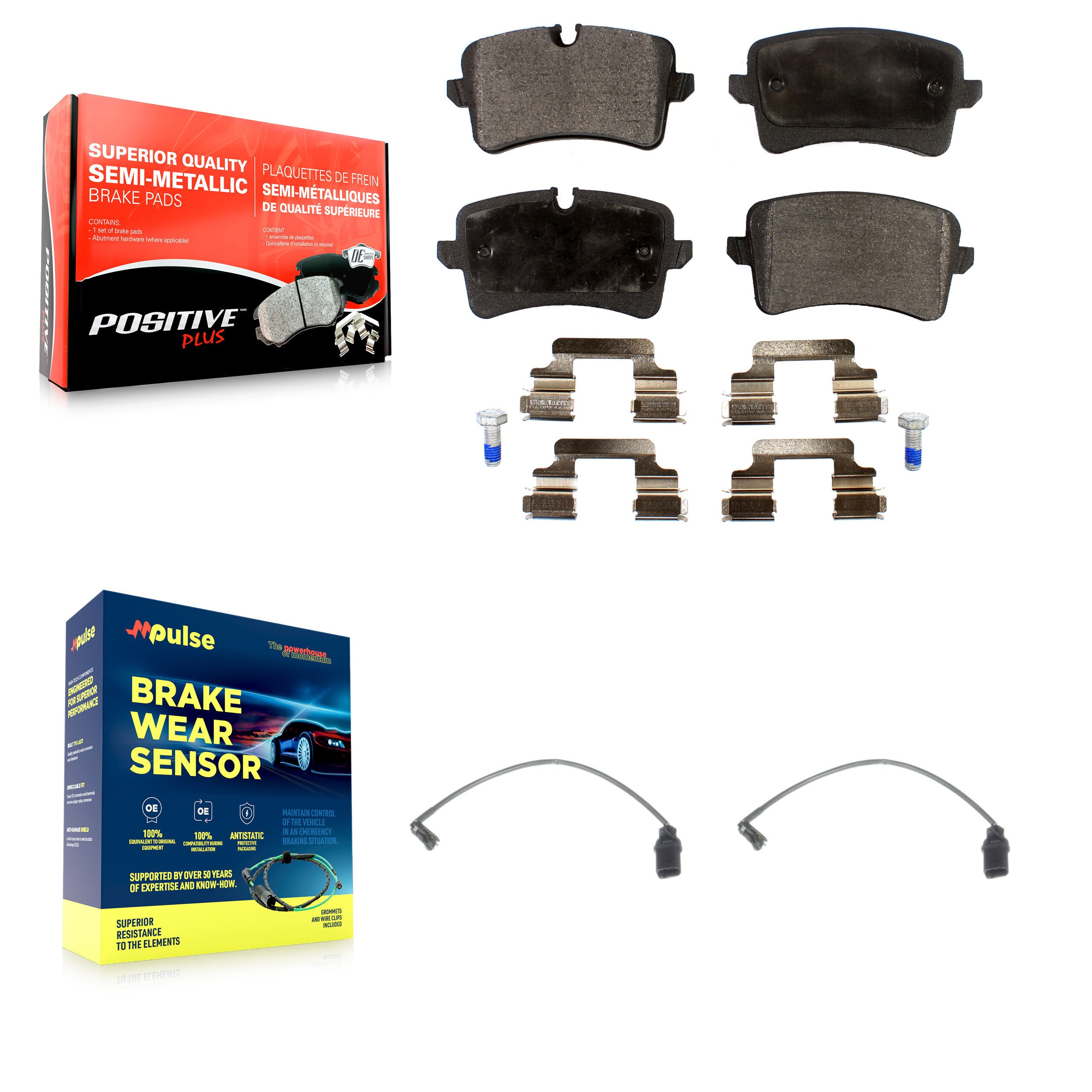 Positive Plus KPW-101108 Disc Brake Pad for 2012-2018 Audi RS7, Porsche Macan and More - Rear