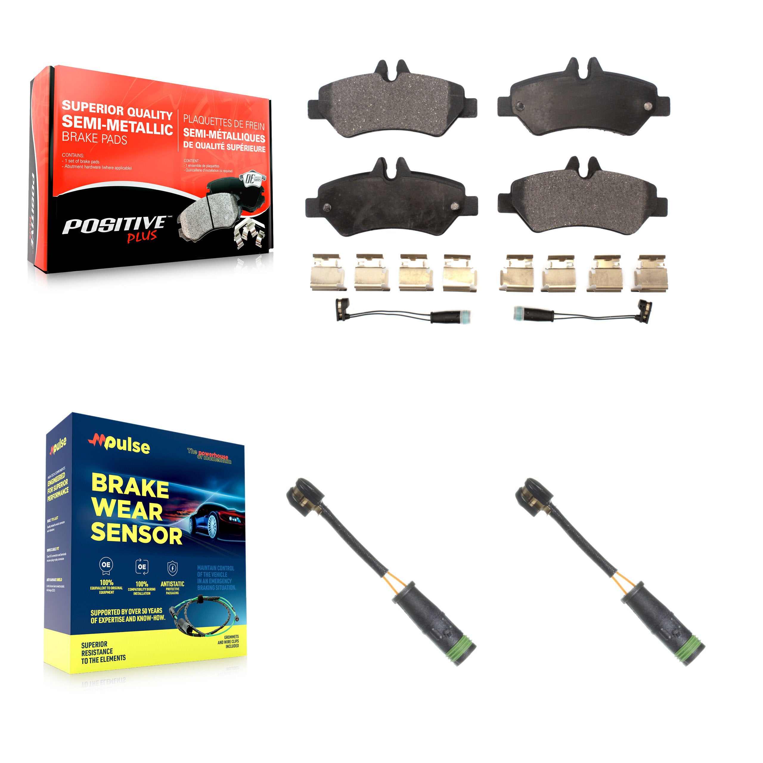 Positive Plus KPW-101147 Disc Brake Pad for 2007-2018 Mercedes-Benz Sprinter 3500, Freightliner Sprinter 2500 - Rear
