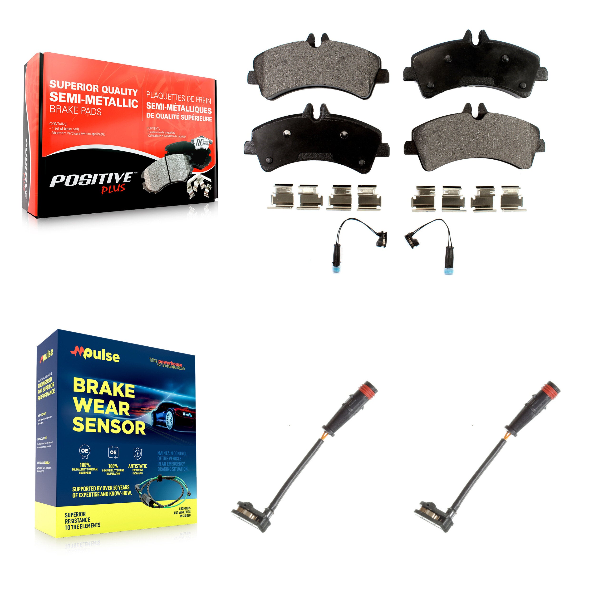 Positive Plus KPW-101148 Disc Brake Pad for 2009-2018 Mercedes-Benz Sprinter 3500, Dodge Sprinter 3500 - Rear