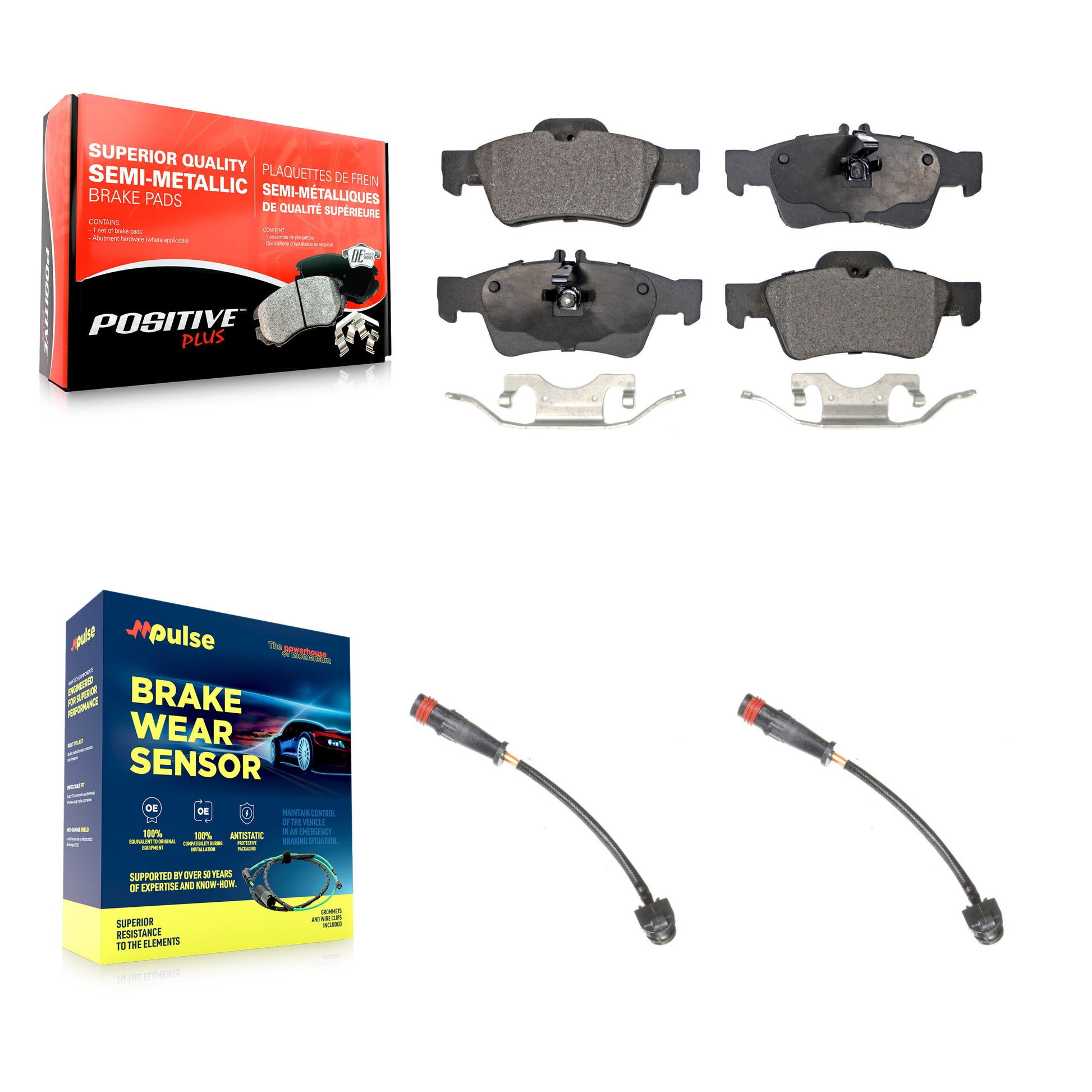 Positive Plus KPW-101152 Disc Brake Pad for 2007-2011 Mercedes-Benz SL63 AMG, Mercedes-Benz SL65 AMG - Rear
