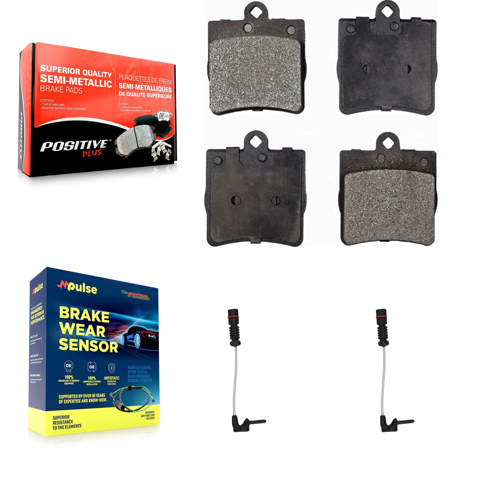 Positive Plus KPW-101155 Disc Brake Pad for 1998-2008 Chrysler Crossfire, Mercedes-Benz C230 and More - Rear