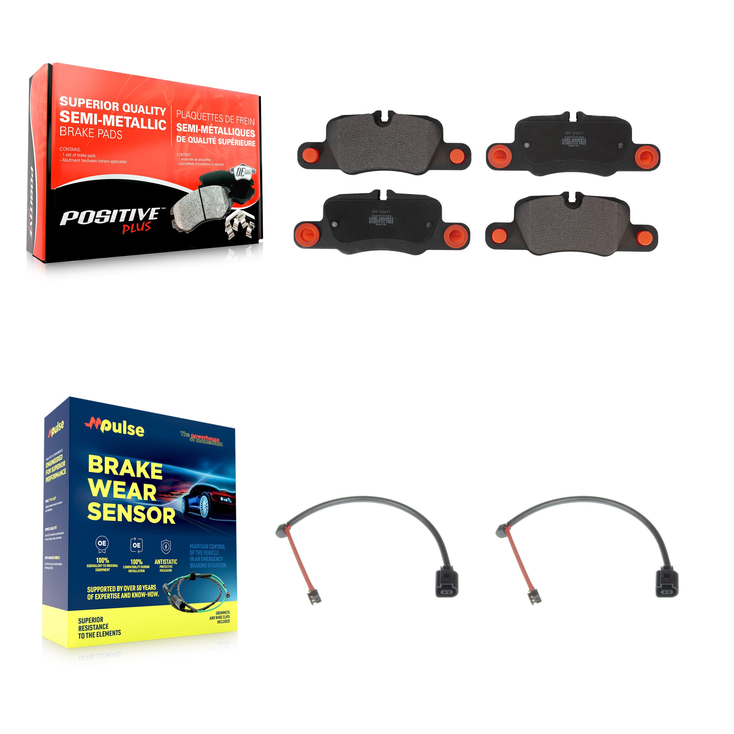 Positive Plus KPW-101182 Disc Brake Pad for 2019 Porsche 911 - Rear