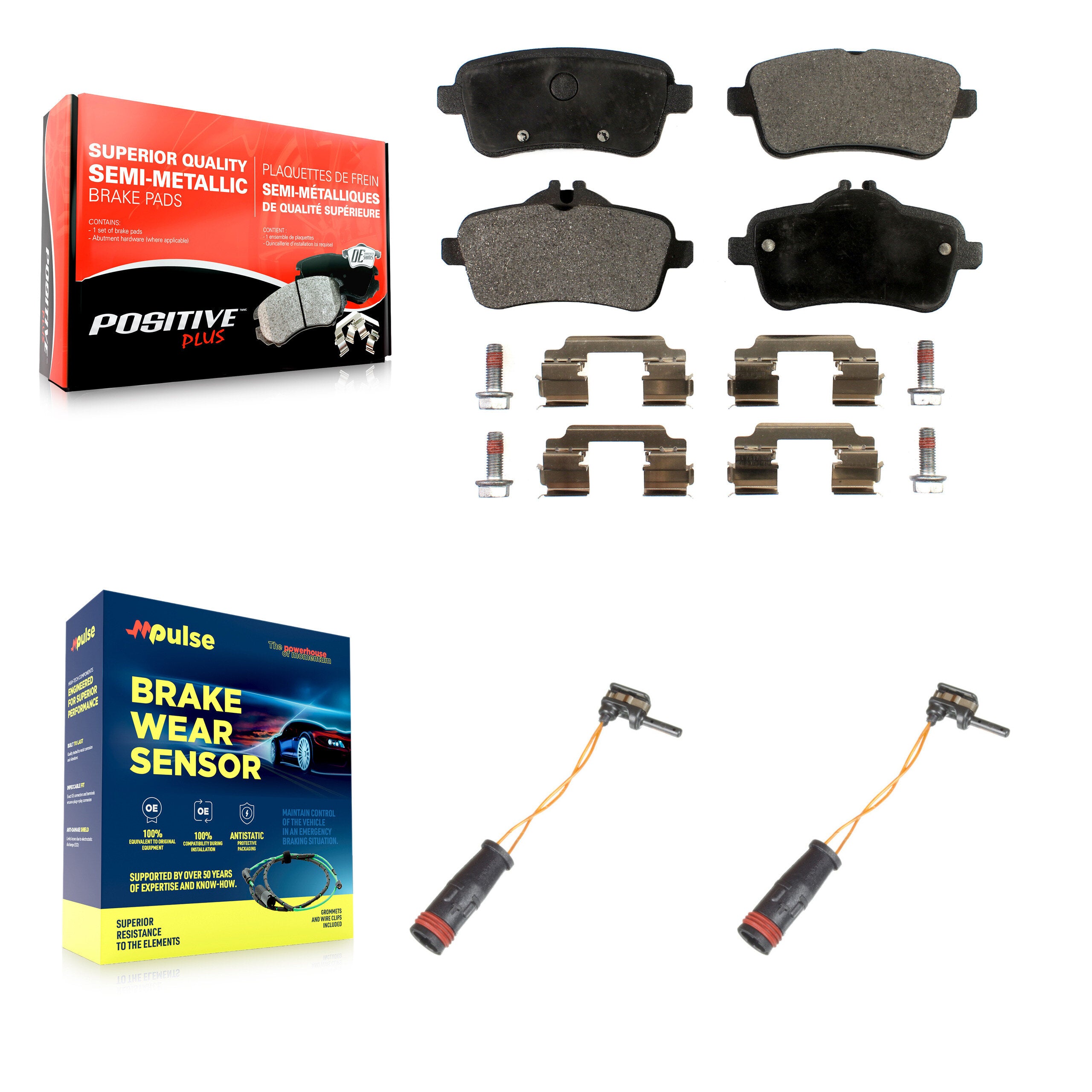Positive Plus KPW-101188 Disc Brake Pad for 2012-2020 Mercedes-Benz GLE400, Mercedes-Benz GLE43 AMG and More - Rear