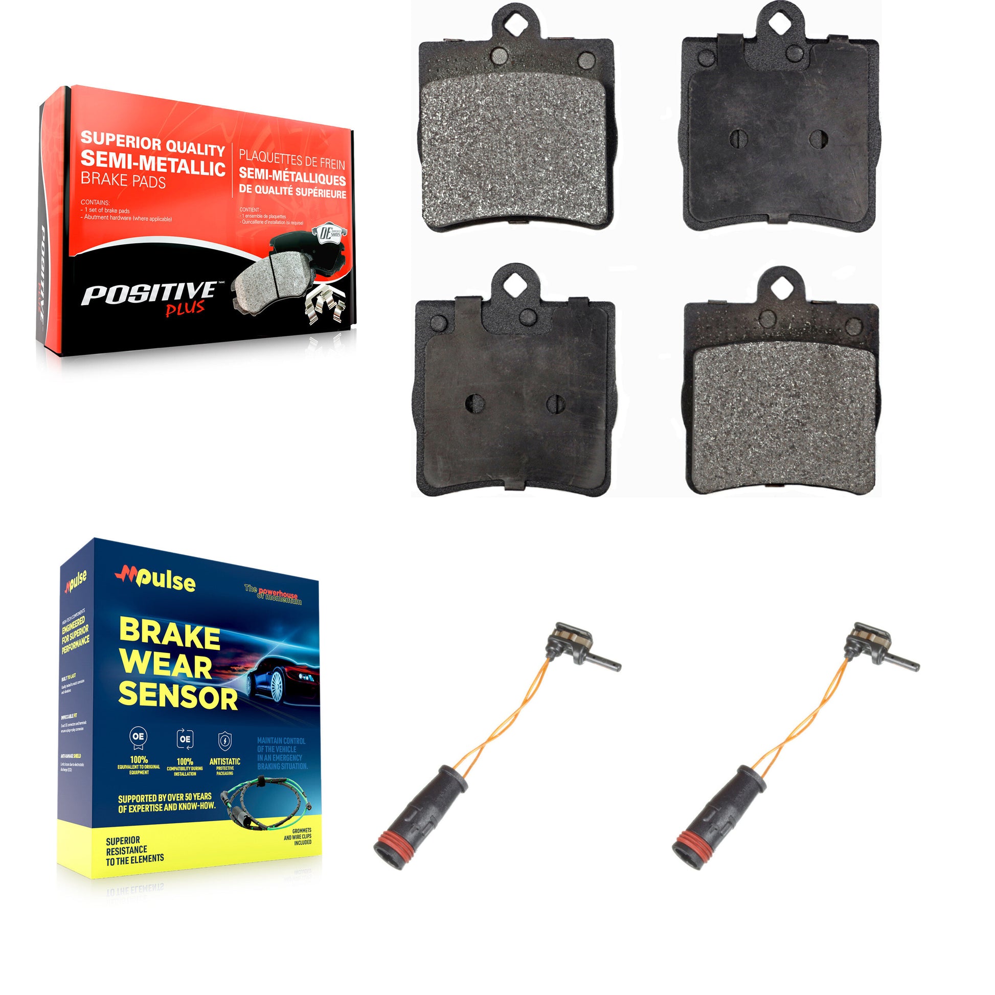 Positive Plus KPW-101190 Disc Brake Pad for 2001-2005 Mercedes-Benz C230, Mercedes-Benz C240 - Rear