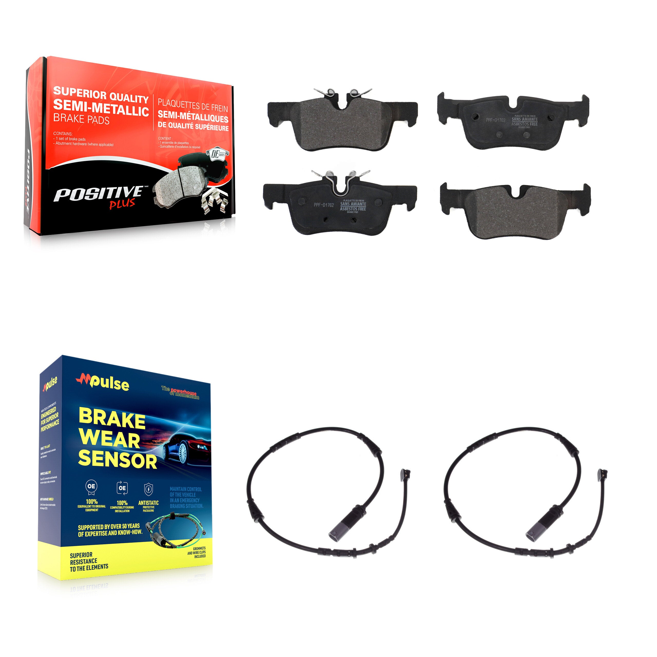 Positive Plus KPW-101206 Disc Brake Pad for 2016-2022 BMW 228i Gran Coupe, BMW X1 and More - Rear