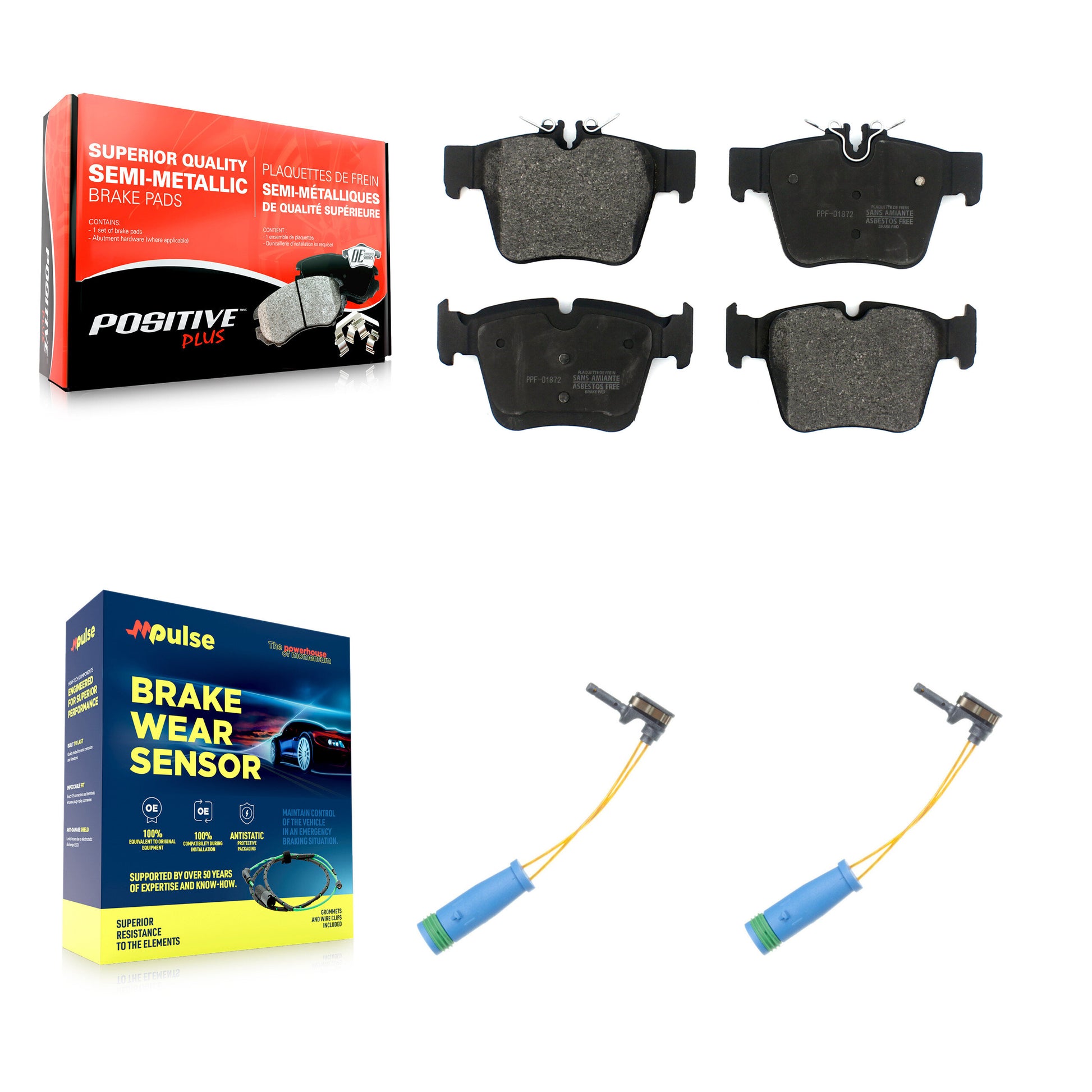 Positive Plus KPW-101221 Disc Brake Pad for 2016-2023 Mercedes-Benz C43 AMG, Mercedes-Benz GLC43 AMG and More - Rear