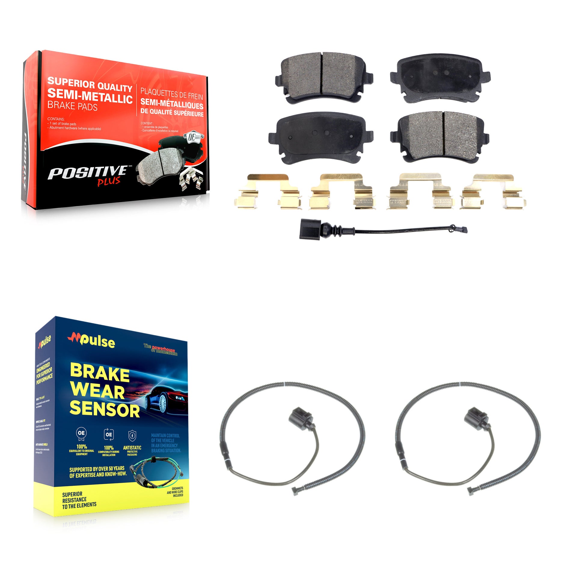 Positive Plus KPW-101222 Disc Brake Pad for 2004-2011 Audi S6, Volkswagen Phaeton - Rear